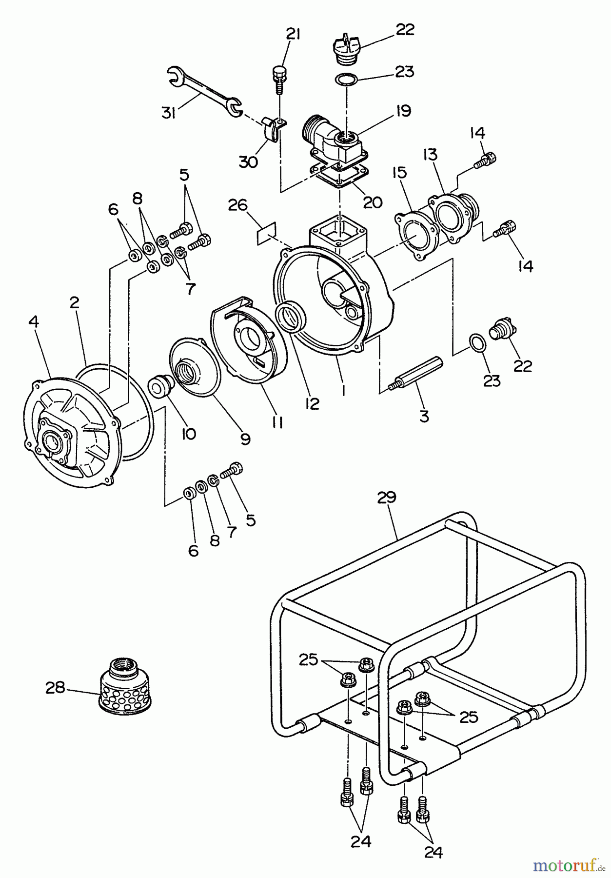 Echo Wasserpumpen TP-3001 - Echo Trash Pump, S/N: 2297982 - 9999999 PUMP, FRAME