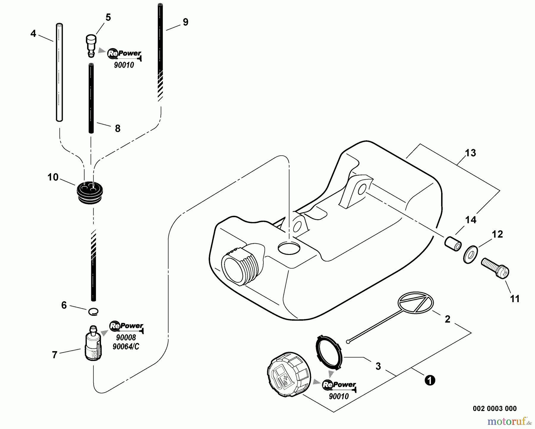Echo Wasserpumpen WP-1000 - Echo Water Pump, S/N: W15103001001 - W15103999999 (Type 1E) Fuel System S/N: W15103001001 - W15103008719
