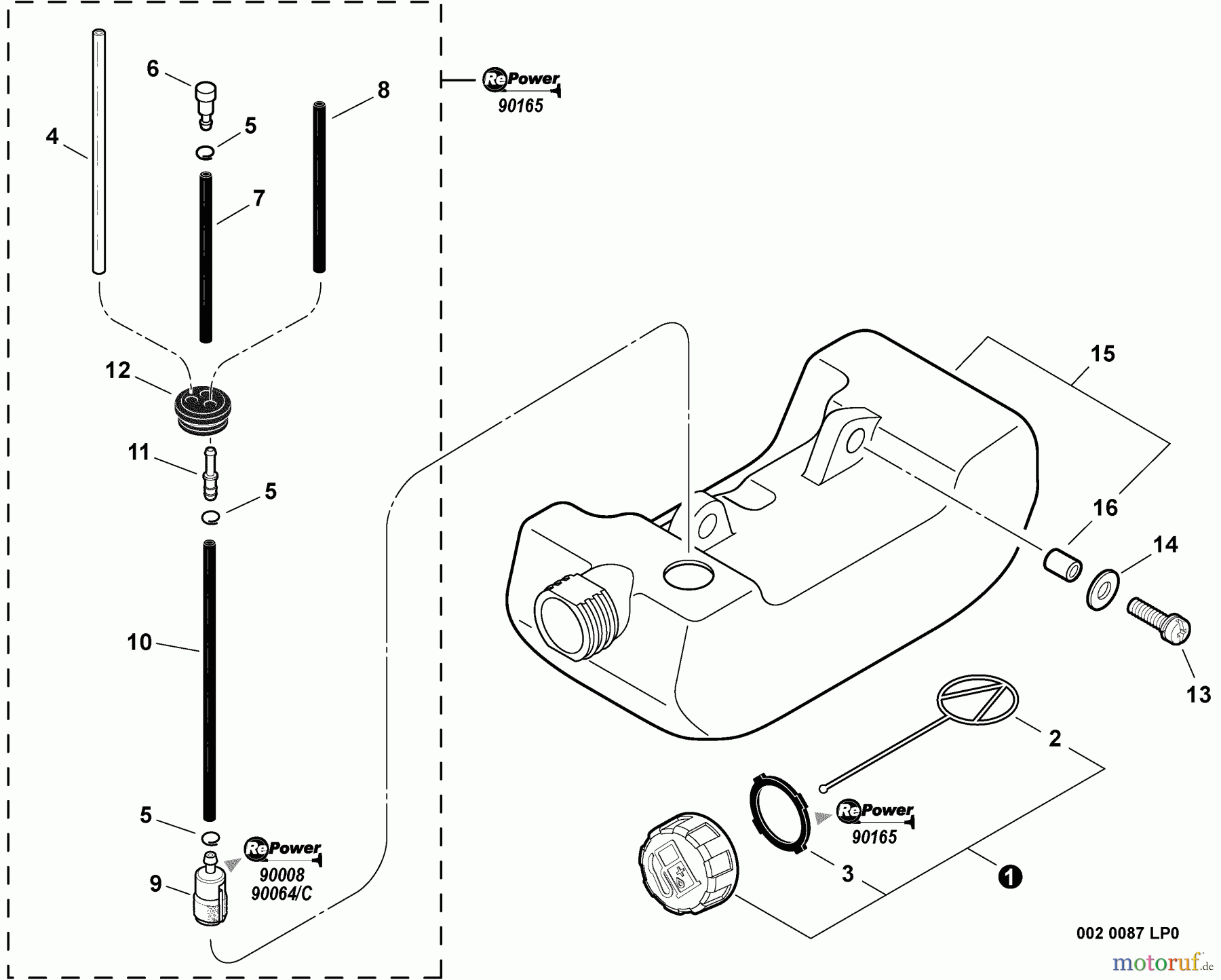 Echo Wasserpumpen WP-1000 - Echo Water Pump, S/N: W15103001001 - W15103999999 (Type 1E) Fuel System S/N: W15103008720 - W15103999999