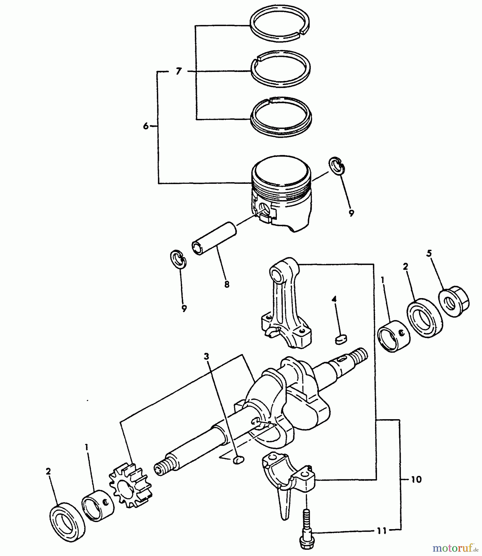 Echo Wasserpumpen WP-1500 - Echo Water Pump, S/N: 00000 - 02431 BEARING, CRANK, PISTON