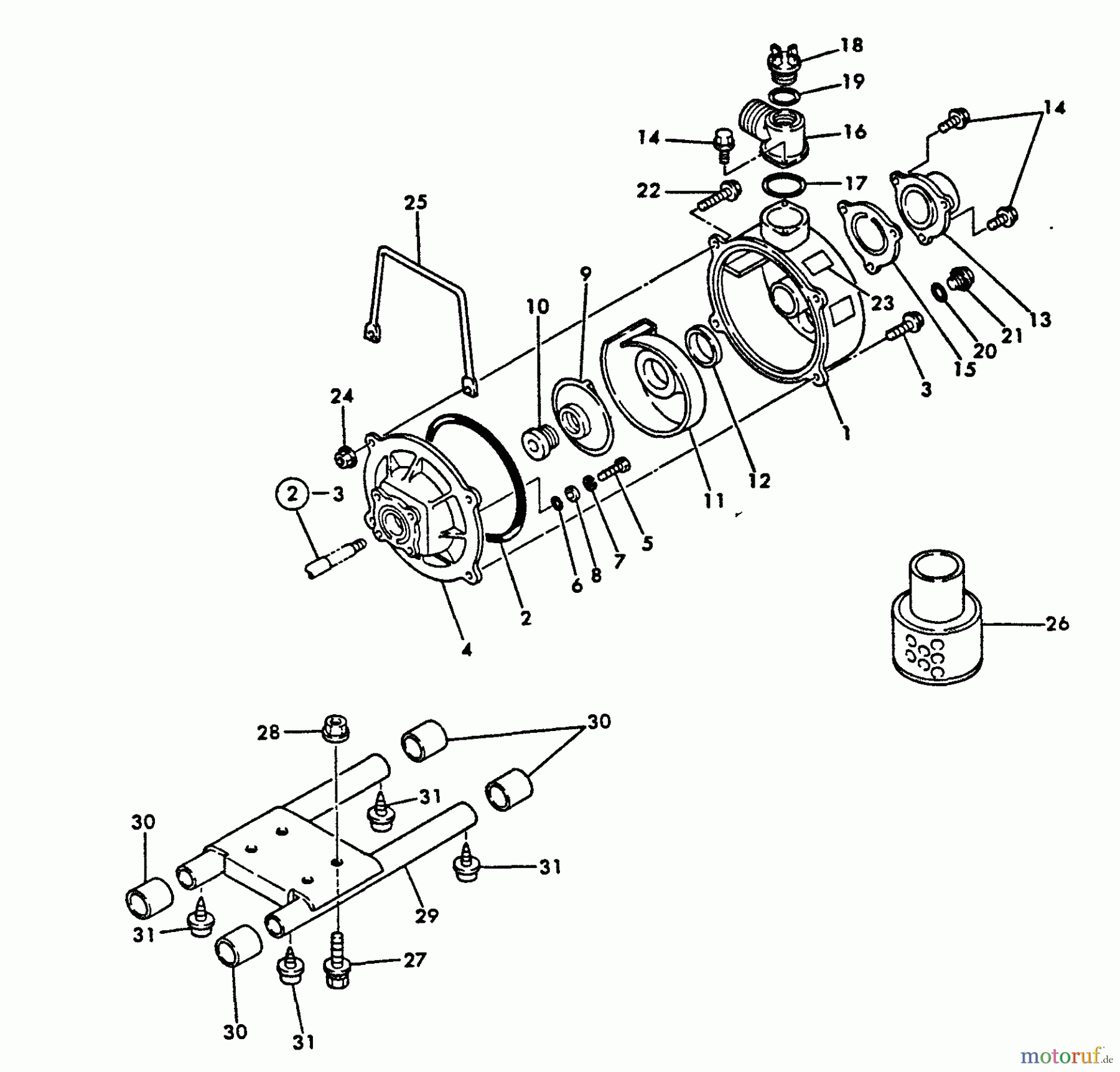 Echo Wasserpumpen WP-1500 - Echo Water Pump, S/N: 00000 - 02431 PUMP, FRAME