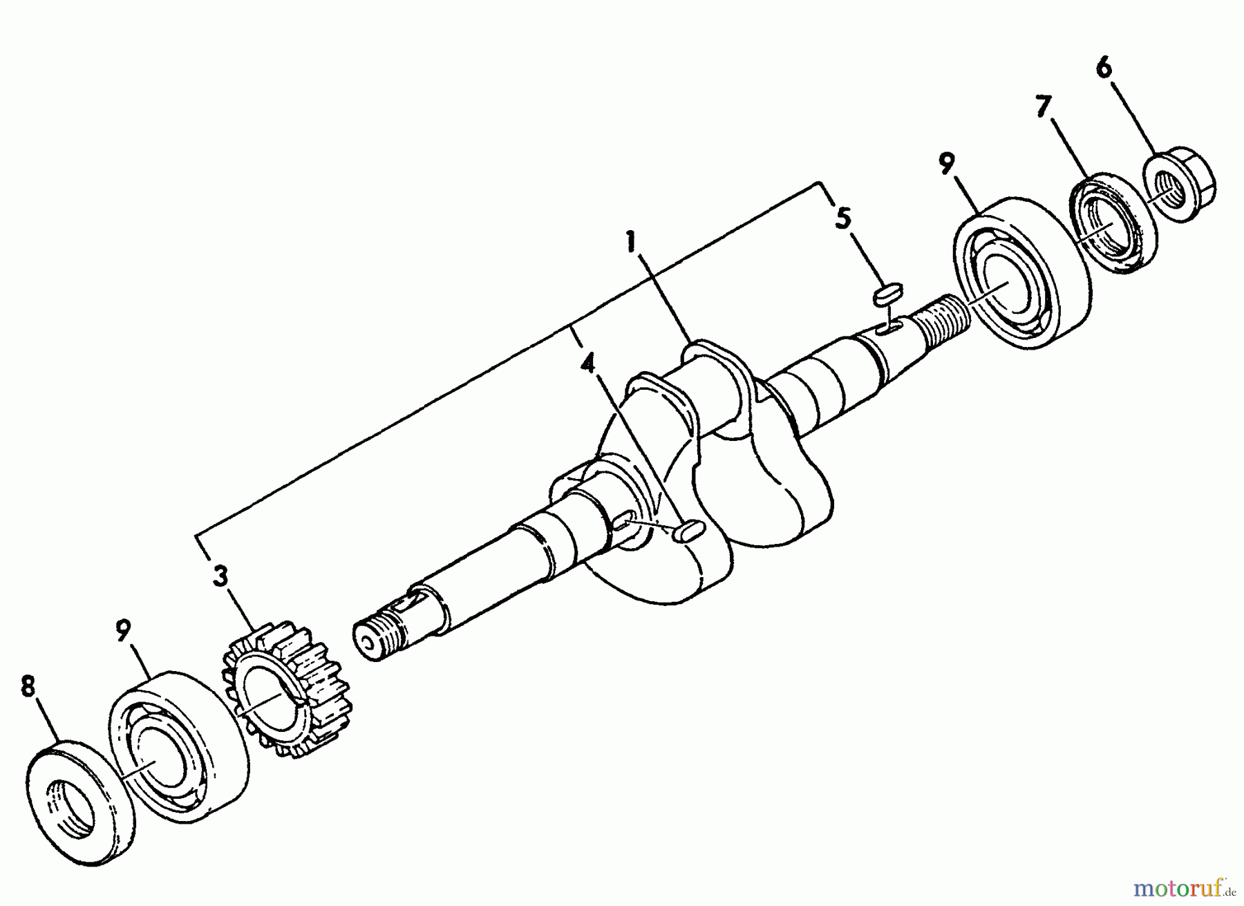  Echo Wasserpumpen WP-2000 - Echo Water Pump, S/N: A0000 - A1009 Crankshaft, Main Bearing