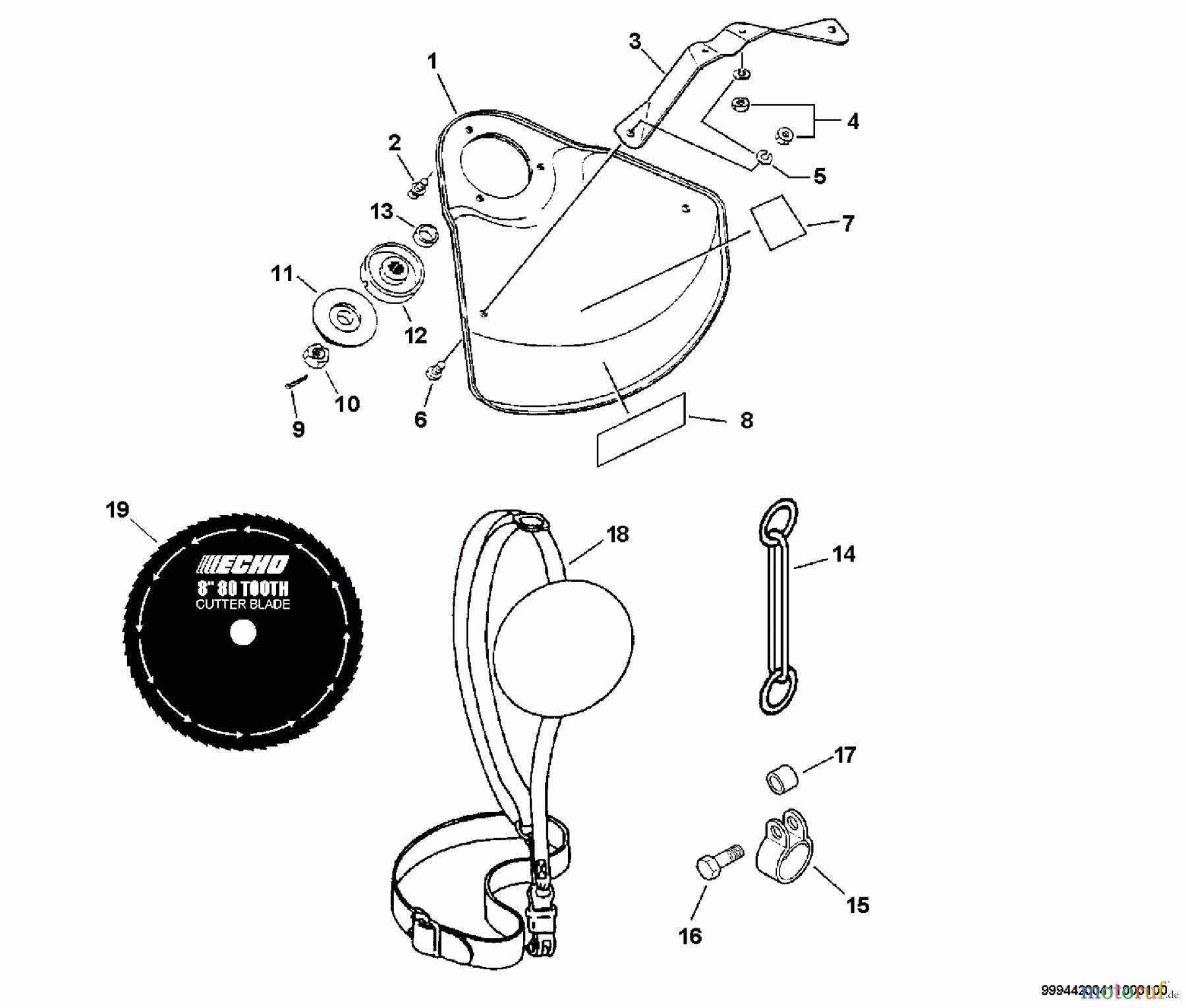  Echo Trimmer Zubehör 99944200411 - Echo 20mm Blade Conversion Kit 20mm Blade Conversion Kit