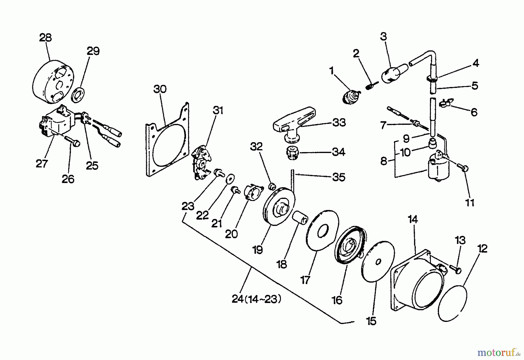 Echo Bläser / Sauger / Häcksler / Mulchgeräte PB-4500 - Echo Back Pack Blower, S/N 0034076 - 9999999 Ignition, Starter