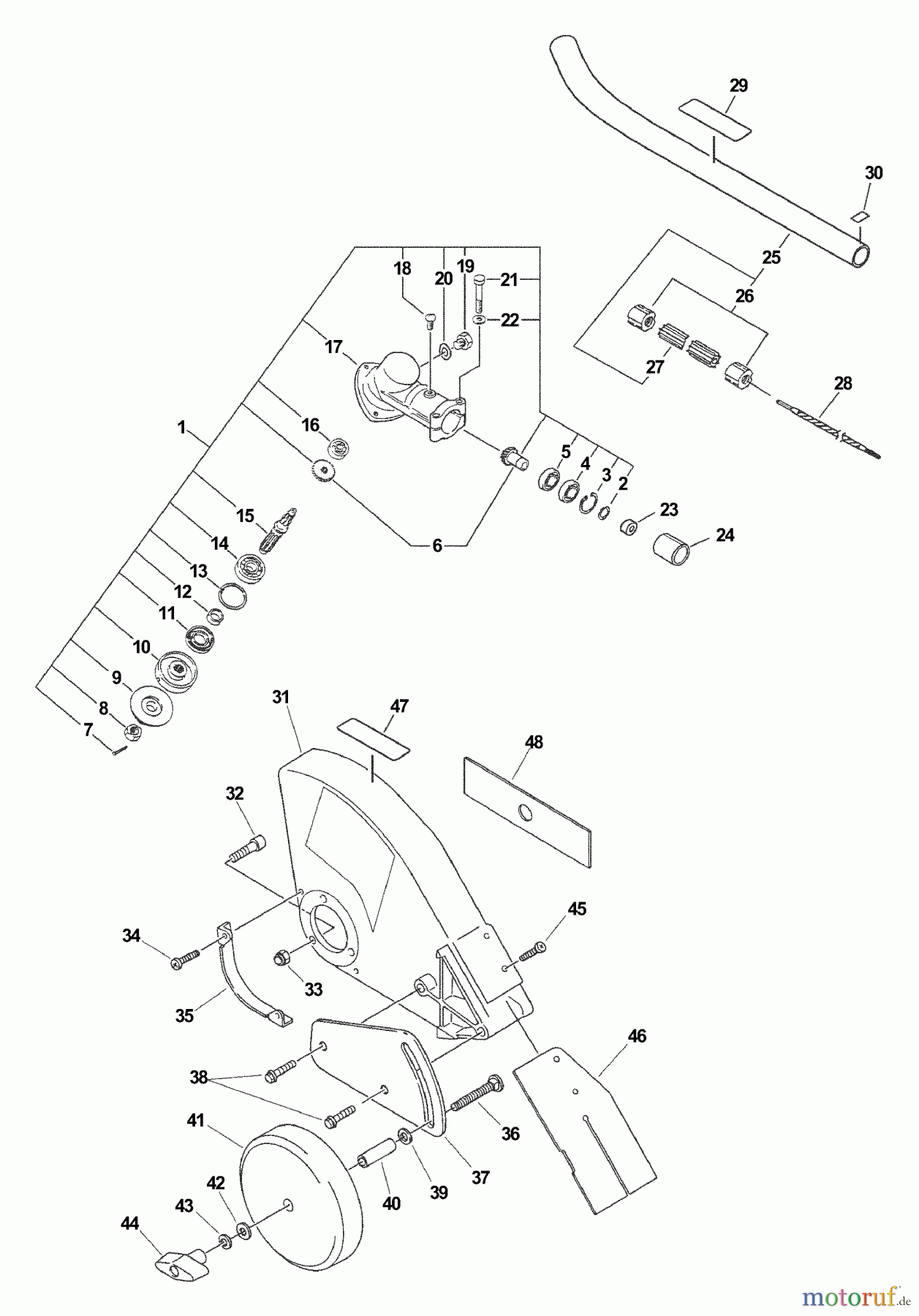  Echo Trimmer Zubehör 99944200460 - Echo Power Edger Attachment Gear Case Housing Asy, Drive Shaft Housing Asy