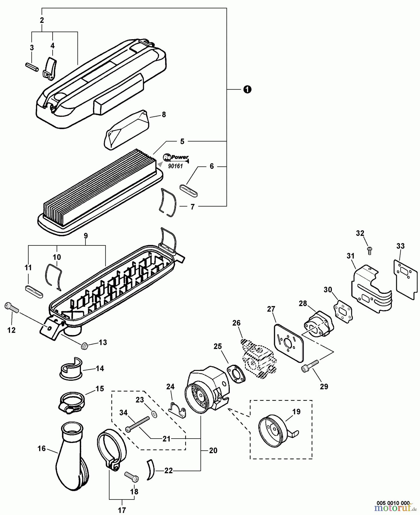  Echo Bläser / Sauger / Häcksler / Mulchgeräte	 PB-460LN - Echo Back Pack Blower, S/N: 03001001 - 03999999 Intake