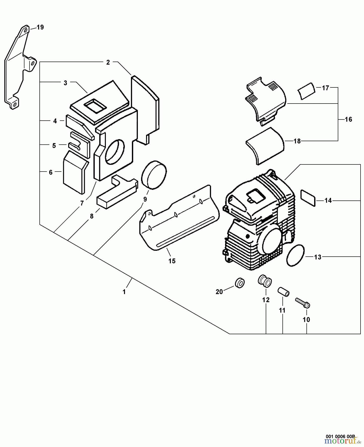 Echo Bläser / Sauger / Häcksler / Mulchgeräte	 PB-46LN - Echo Back Pack Blower Engine Cover
