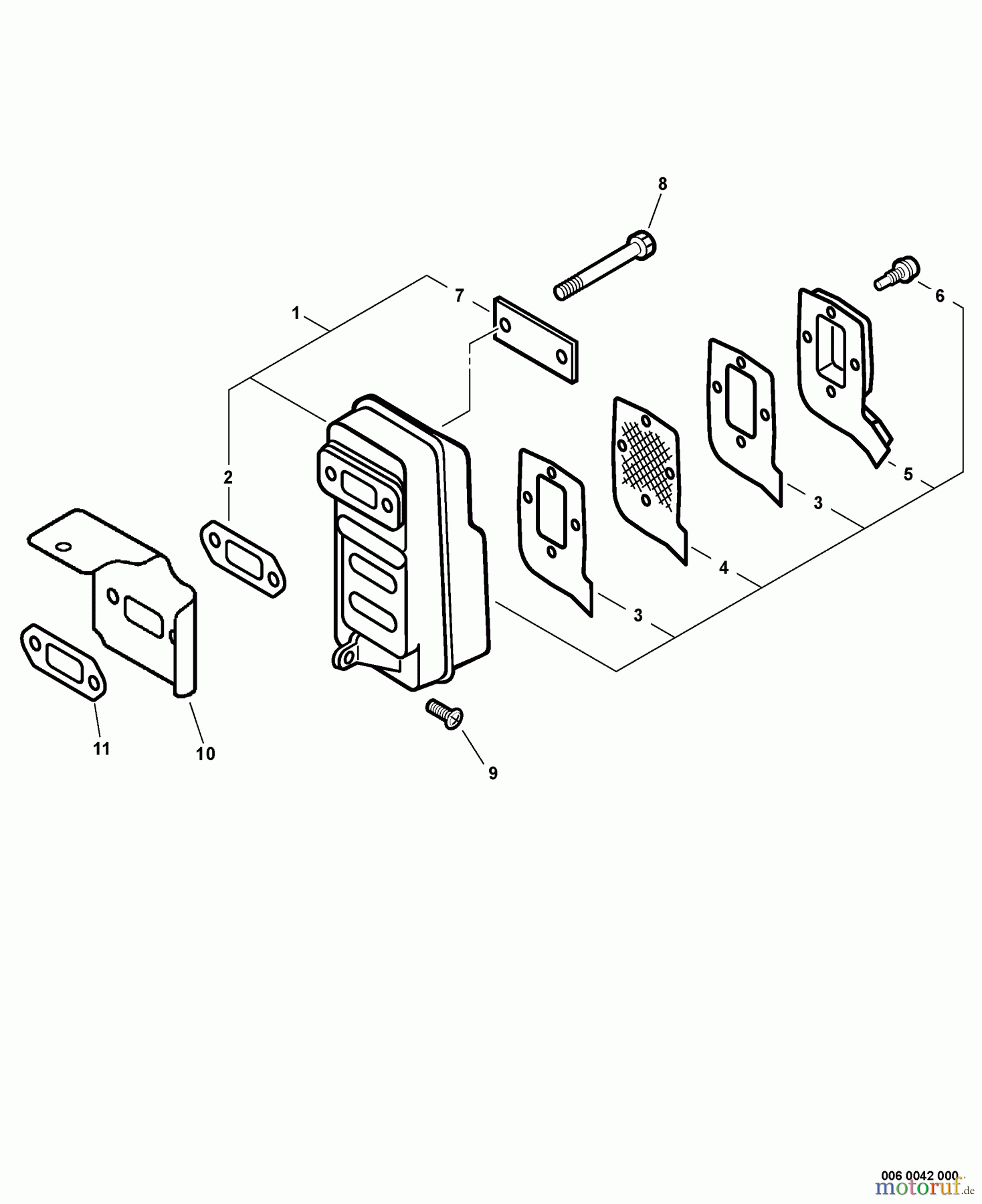  Echo Bläser / Sauger / Häcksler / Mulchgeräte	 PB-46LN  S/N: 001001 - 999999 Exhaust