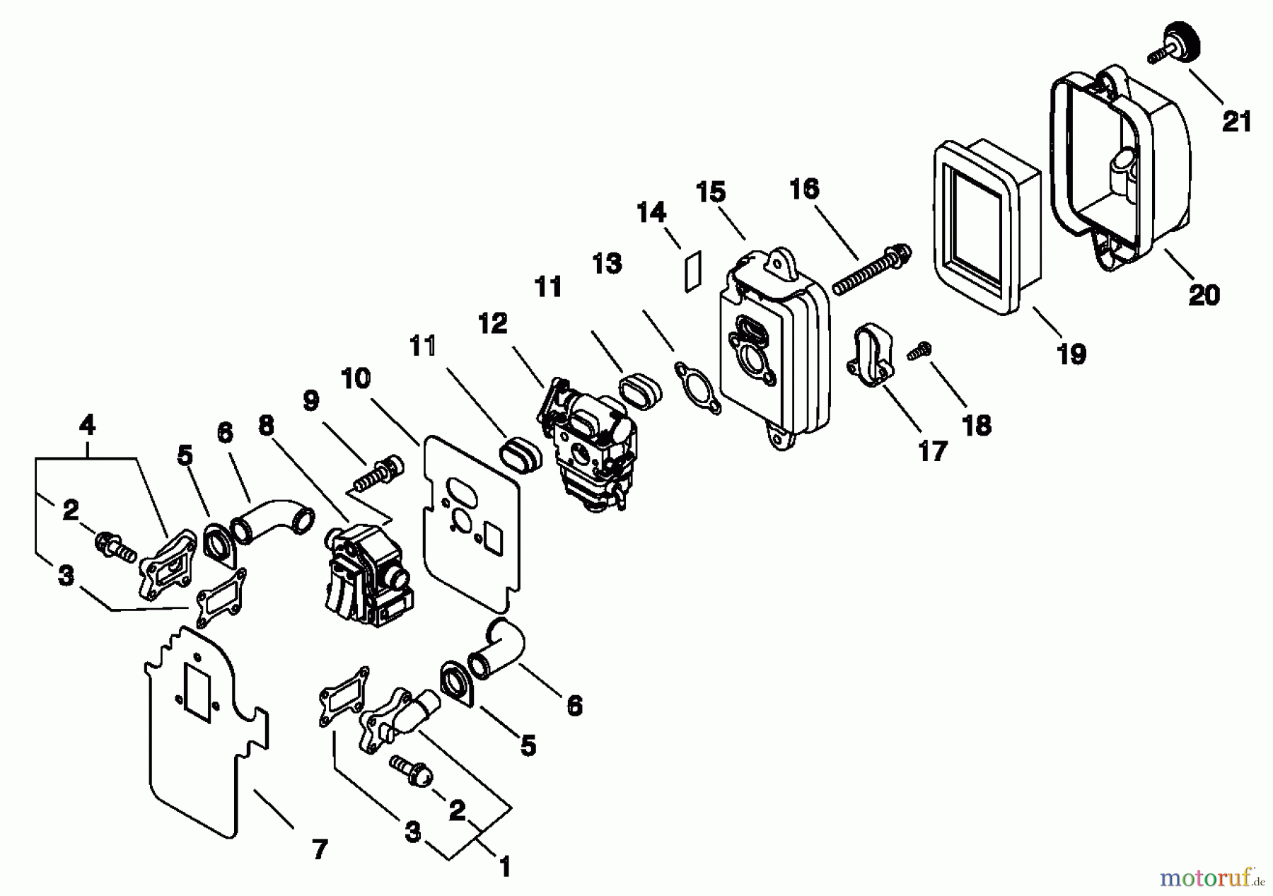 Echo Bläser / Sauger / Häcksler / Mulchgeräte PB-500 - Echo Back Pack Blower, S/N: P02837001001 - P02837002000 Air Cleaner, Carburetor