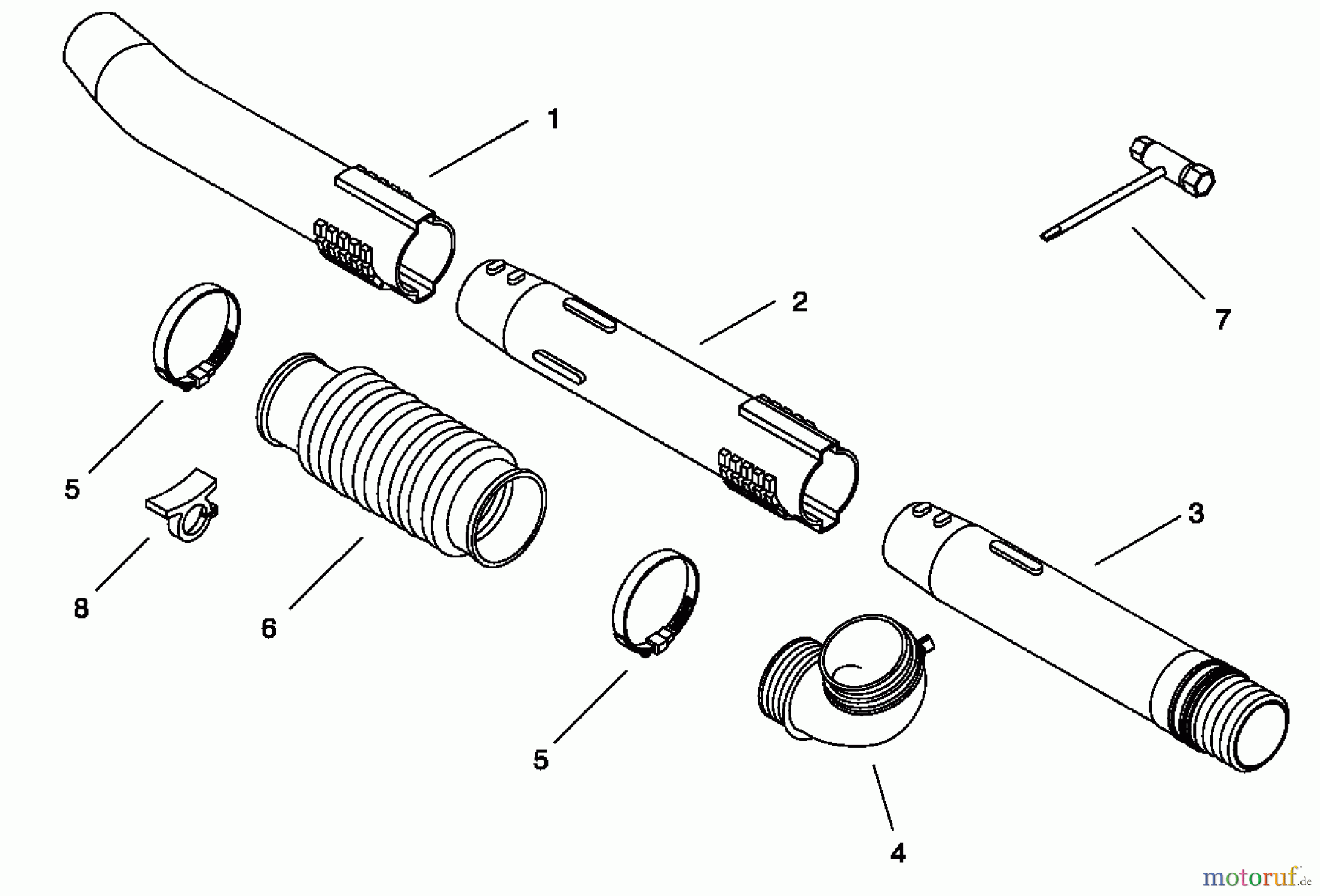 Echo Bläser / Sauger / Häcksler / Mulchgeräte	 PB-500 - Echo Back Pack Blower, S/N: P02837001001 - P02837002000 Pipe