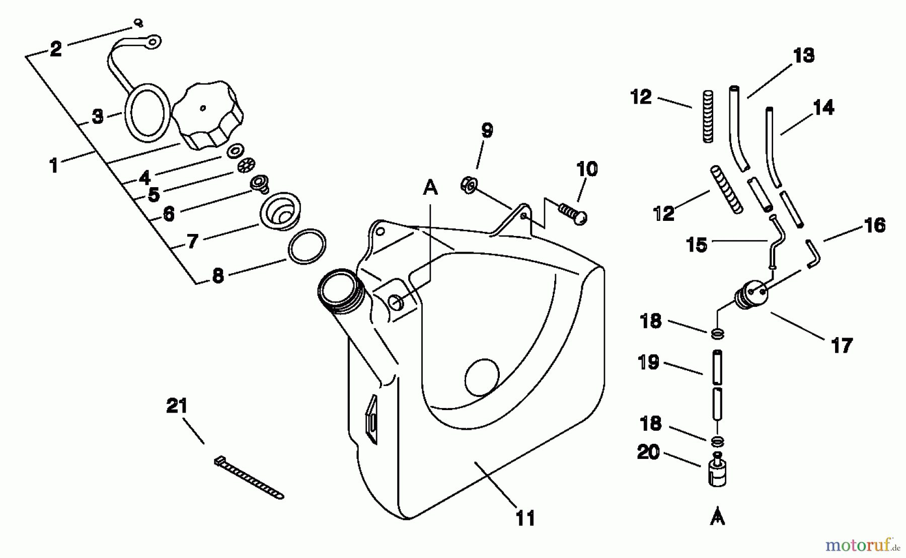  Echo Bläser / Sauger / Häcksler / Mulchgeräte	 PB-500 - Echo Back Pack Blower, S/N: P02837002001 - P02837999999 Fuel Tank