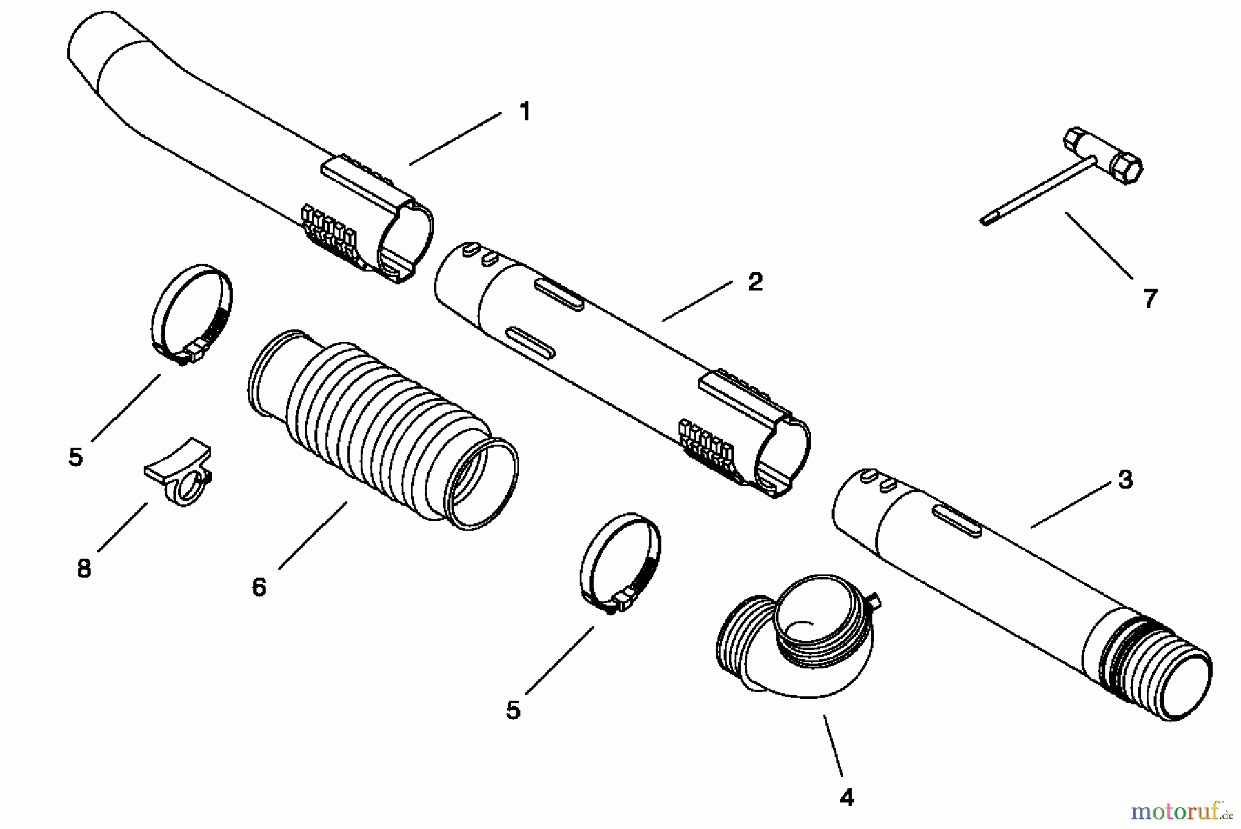  Echo Bläser / Sauger / Häcksler / Mulchgeräte	 PB-500 - Echo Back Pack Blower, S/N: P02837002001 - P02837999999 Pipe
