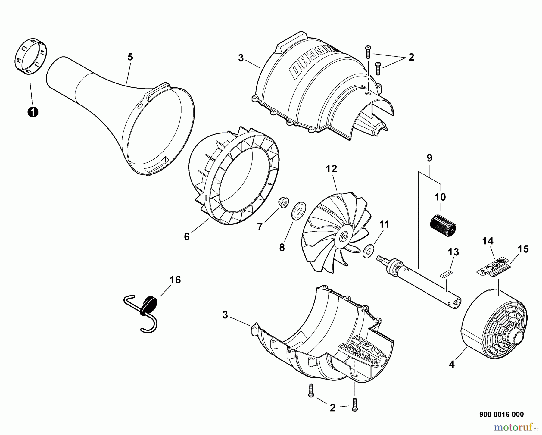 Echo Trimmer, Faden / Bürste PAS-225 - Echo Power Unit, Blower Attachment