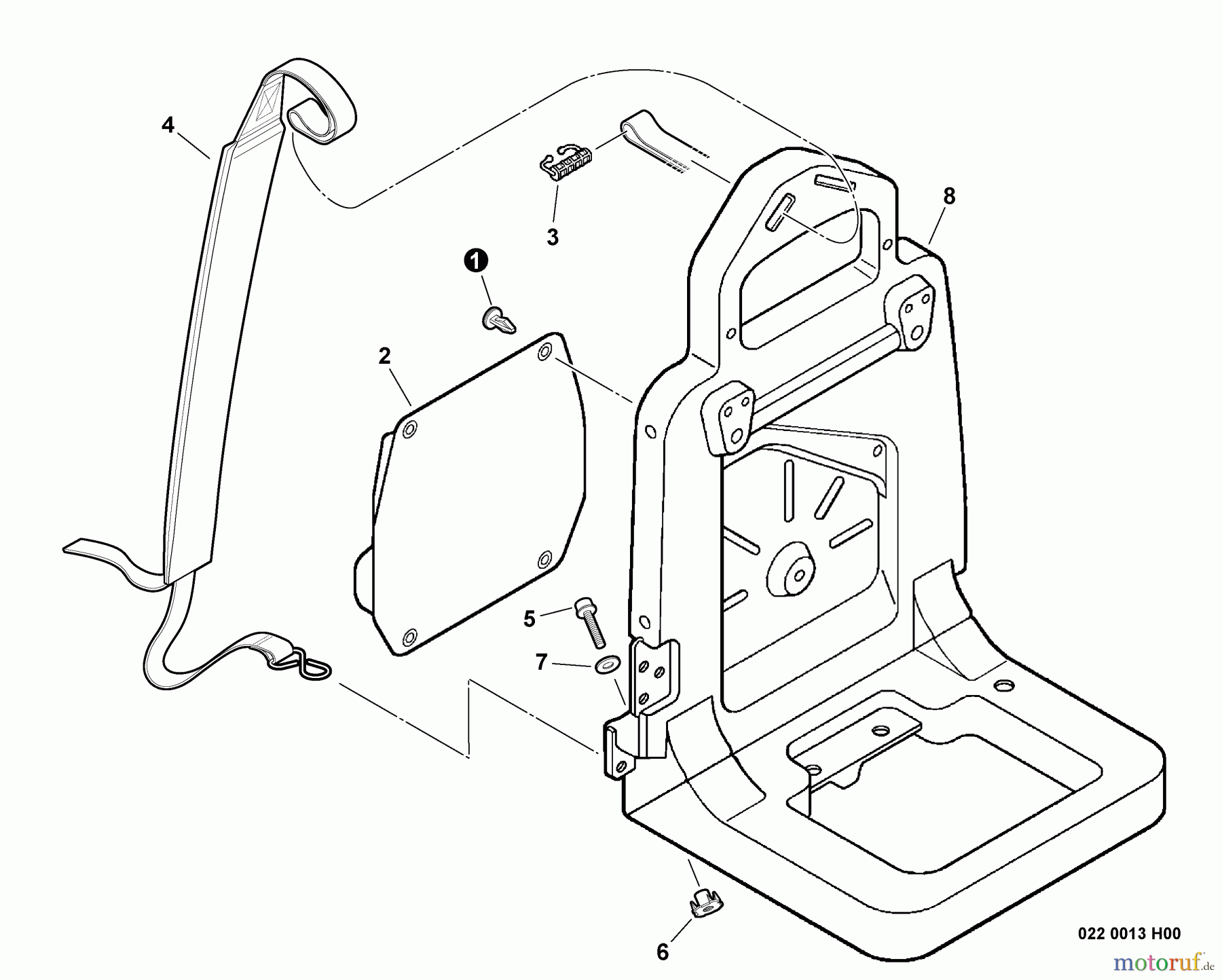  Echo Bläser / Sauger / Häcksler / Mulchgeräte	 PB-500H - Echo Back Pack Blower, S/N: P02112001001 - P02112999999 Backpack Frame, Harness