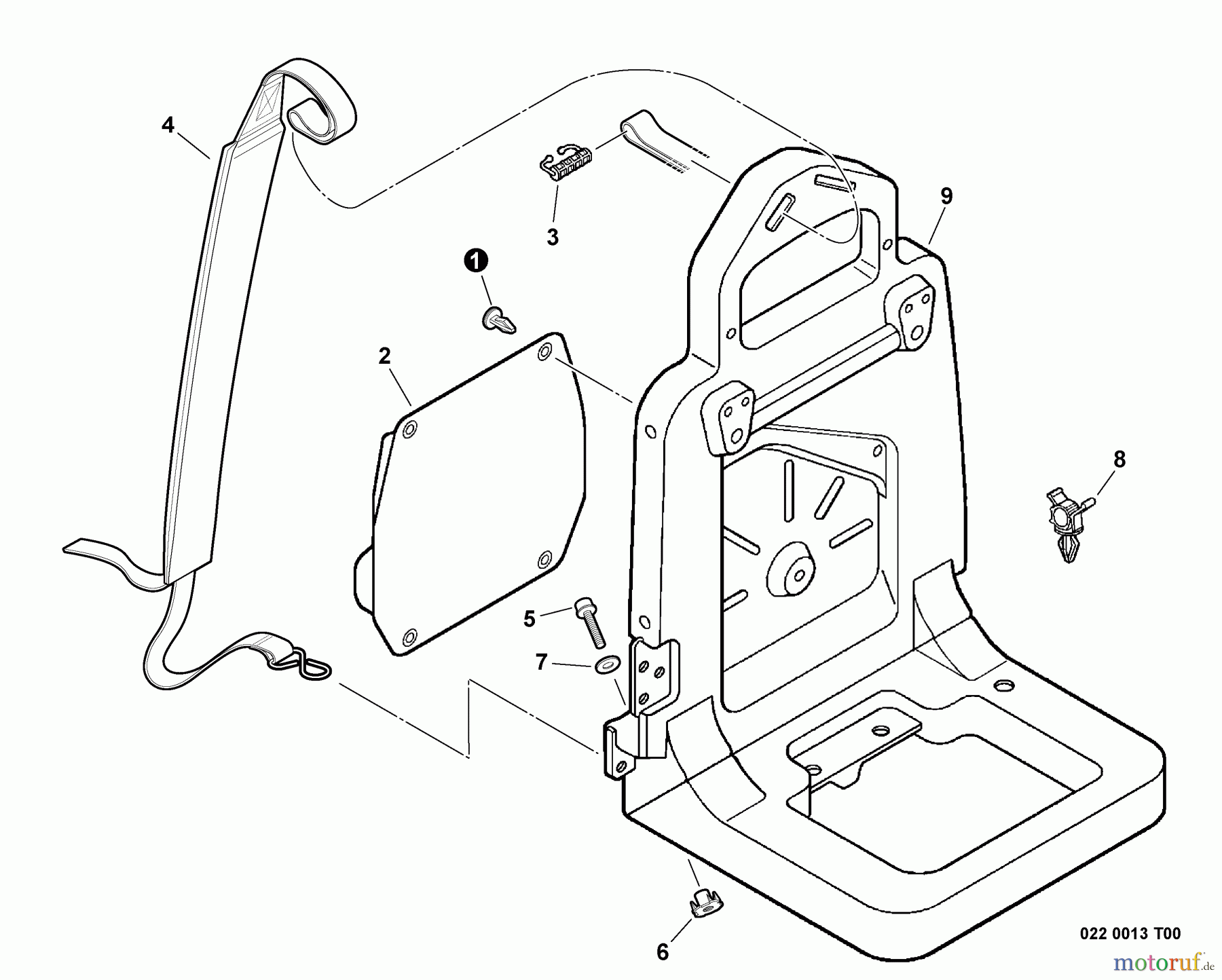 Echo Bläser / Sauger / Häcksler / Mulchgeräte PB-500T - Echo Back Pack Blower, S/N: P32911001001 - P32911999999 Backpack Frame, Harness