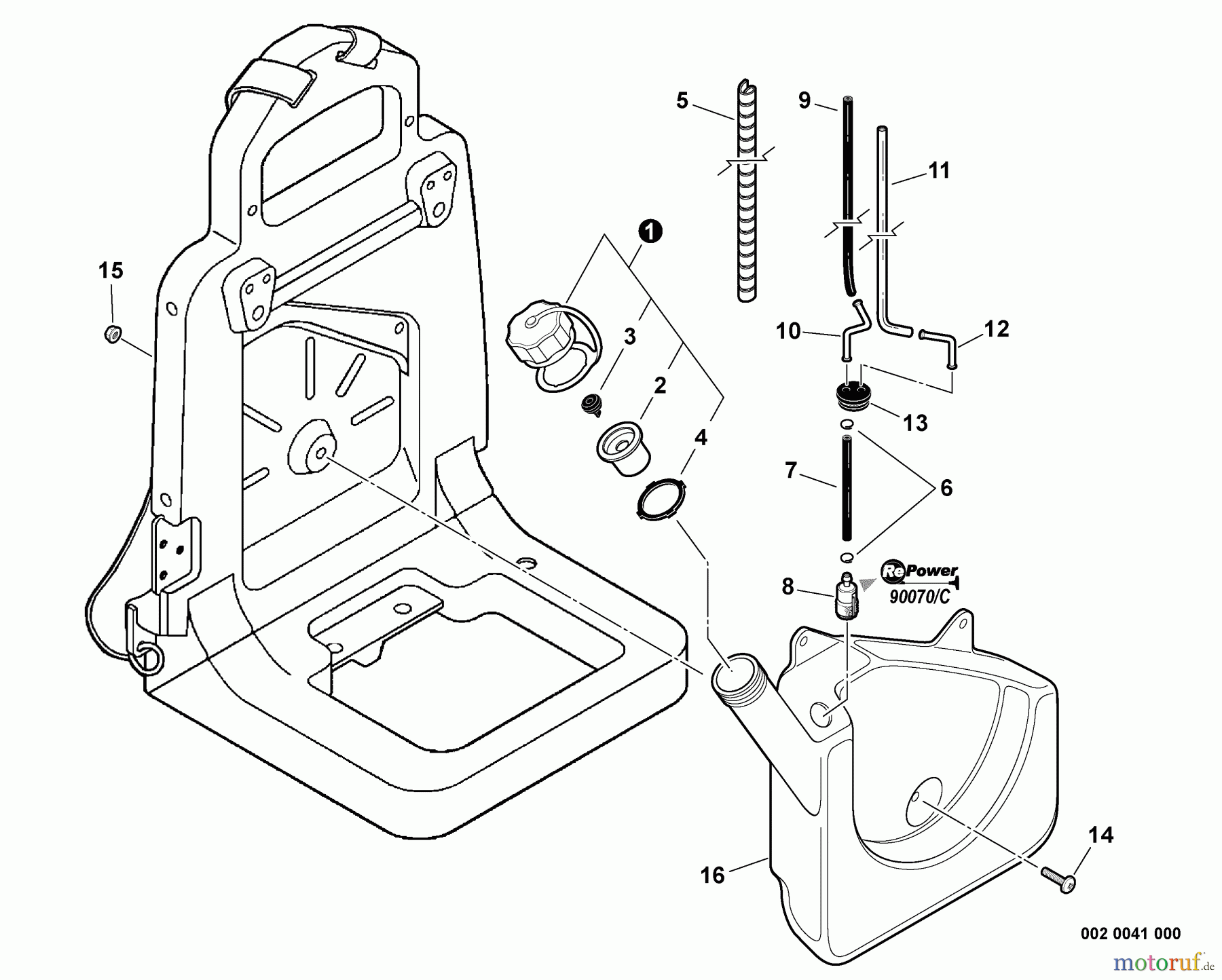 Echo Bläser / Sauger / Häcksler / Mulchgeräte PB-500T - Echo Back Pack Blower, S/N: P32911001001 - P32911999999 Fuel System