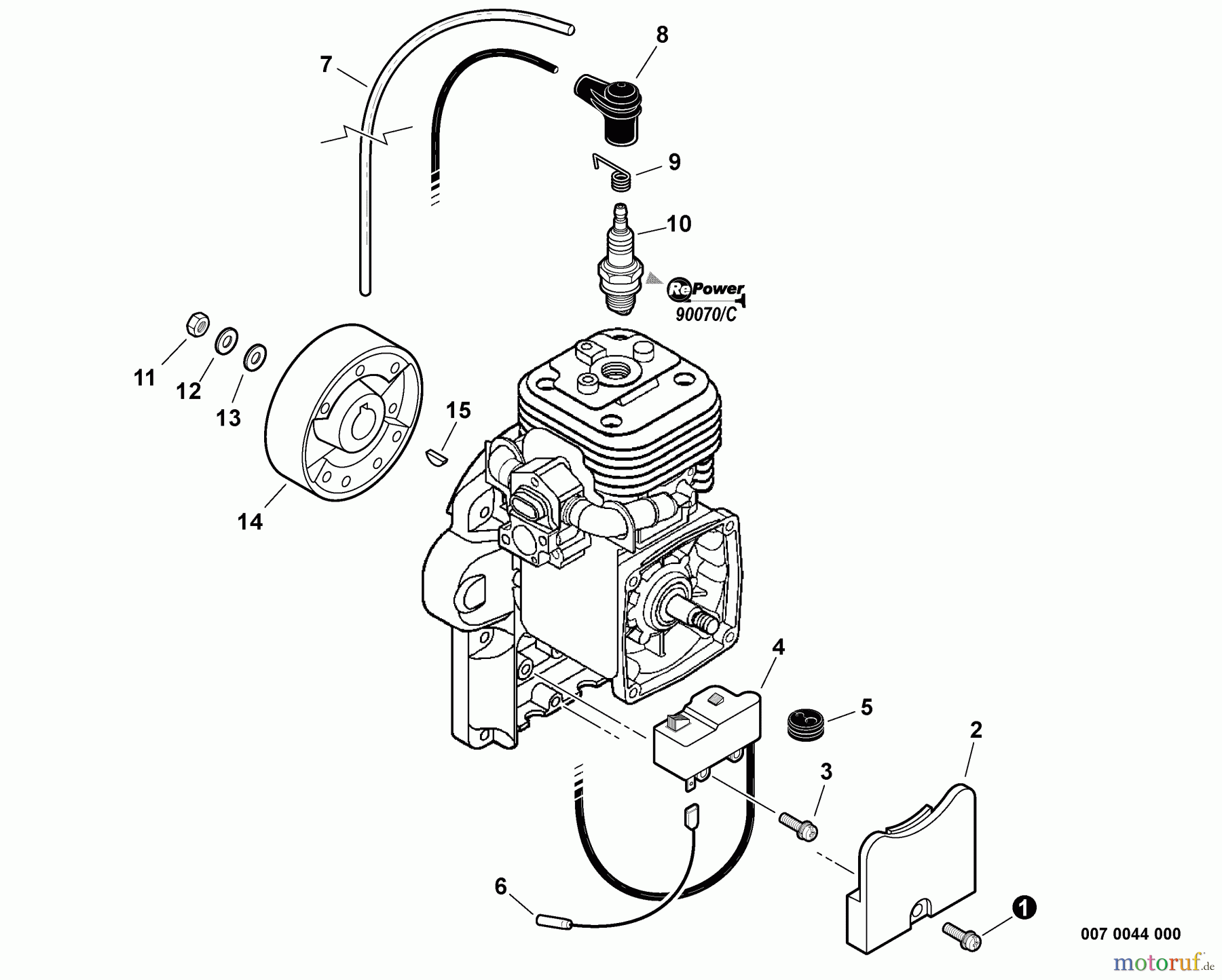 Echo Bläser / Sauger / Häcksler / Mulchgeräte PB-500T - Echo Back Pack Blower, S/N: P32911001001 - P32911999999 Ignition