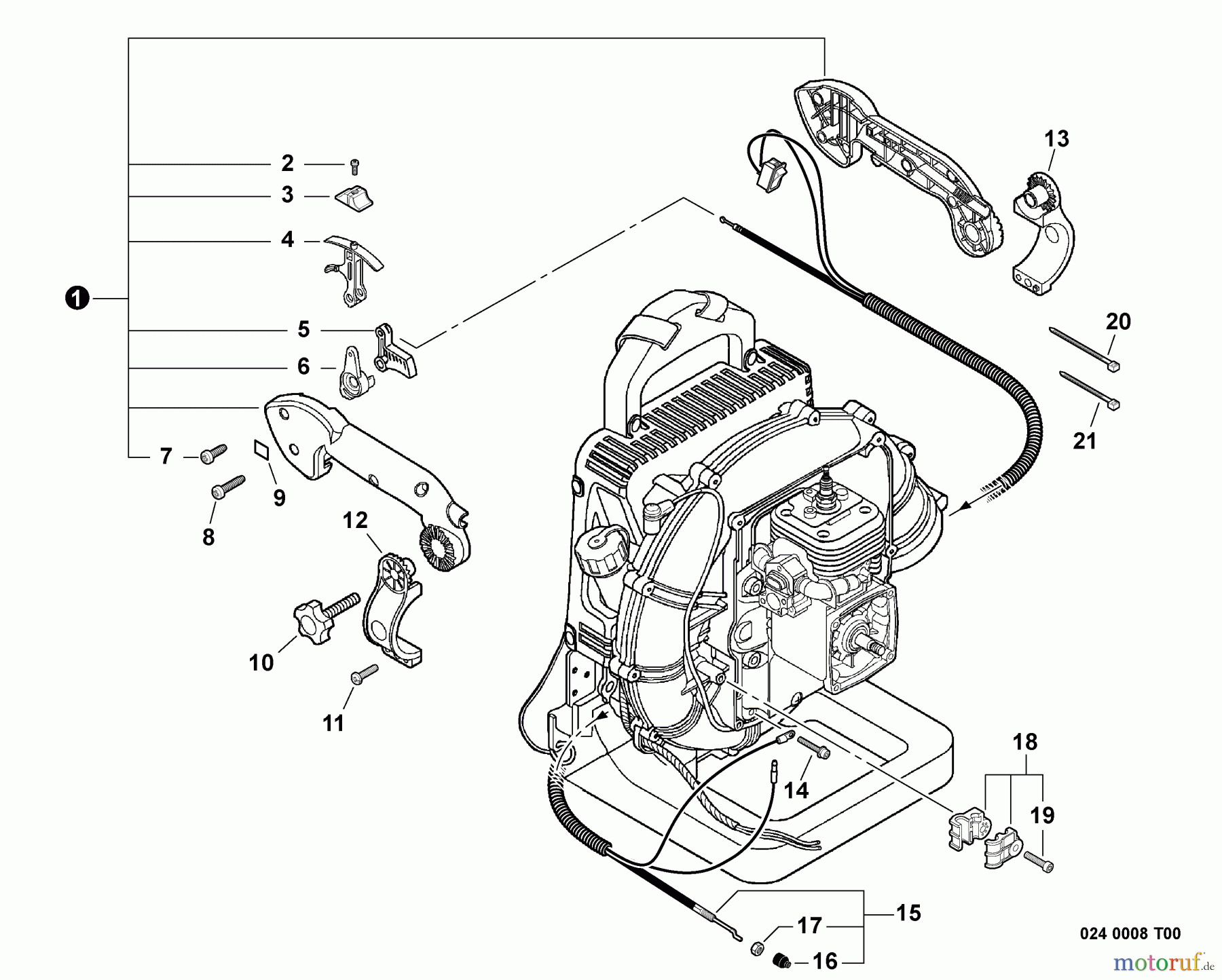 Echo Bläser / Sauger / Häcksler / Mulchgeräte PB-500T - Echo Back Pack Blower, S/N: P32911001001 - P32911999999 Tube Mount Throttle