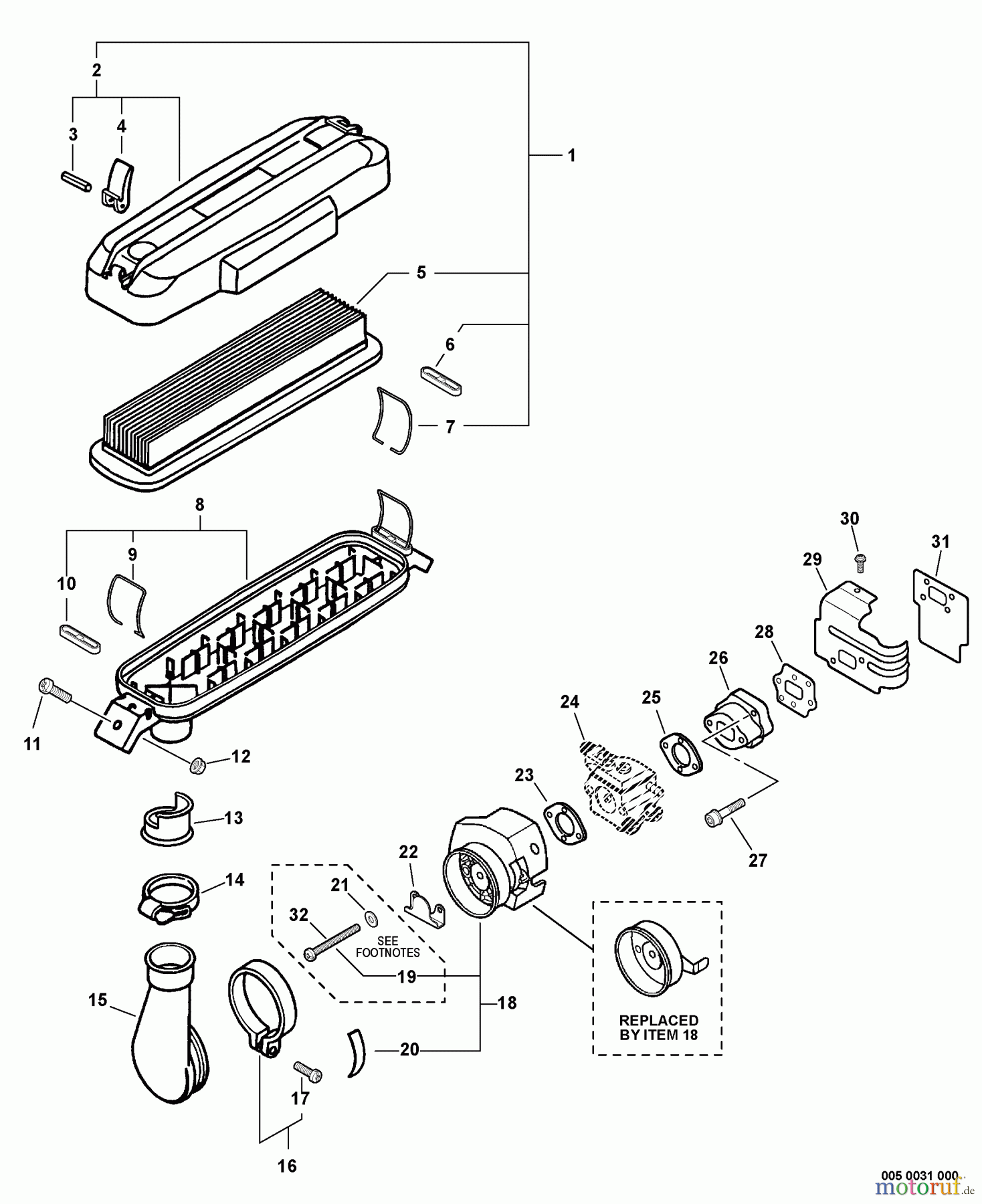 Echo Bläser / Sauger / Häcksler / Mulchgeräte PB-602 - Echo Back Pack Blower, S/N: 04001001 - 04999999 Intake, Cylinder Cover S/N: 04001001 - 04001493