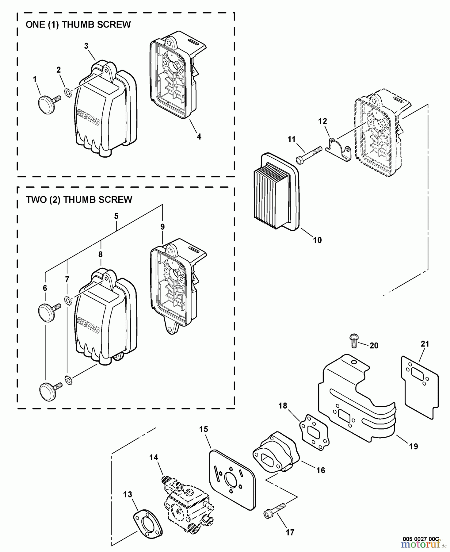 Echo Bläser / Sauger / Häcksler / Mulchgeräte PB-620 - Echo Back Pack Blower, S/N: 10001001 - 10999999 Intake