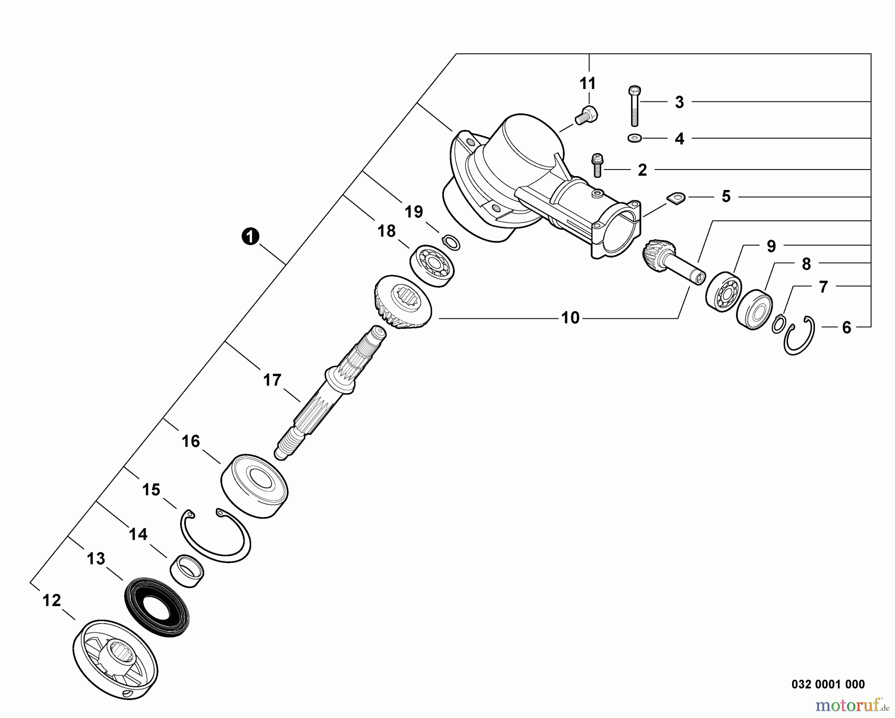Echo Trimmer, Faden / Bürste SRM-280 - Echo String Trimmer, S/N:S74012001001 - S74012999999 Gear Case