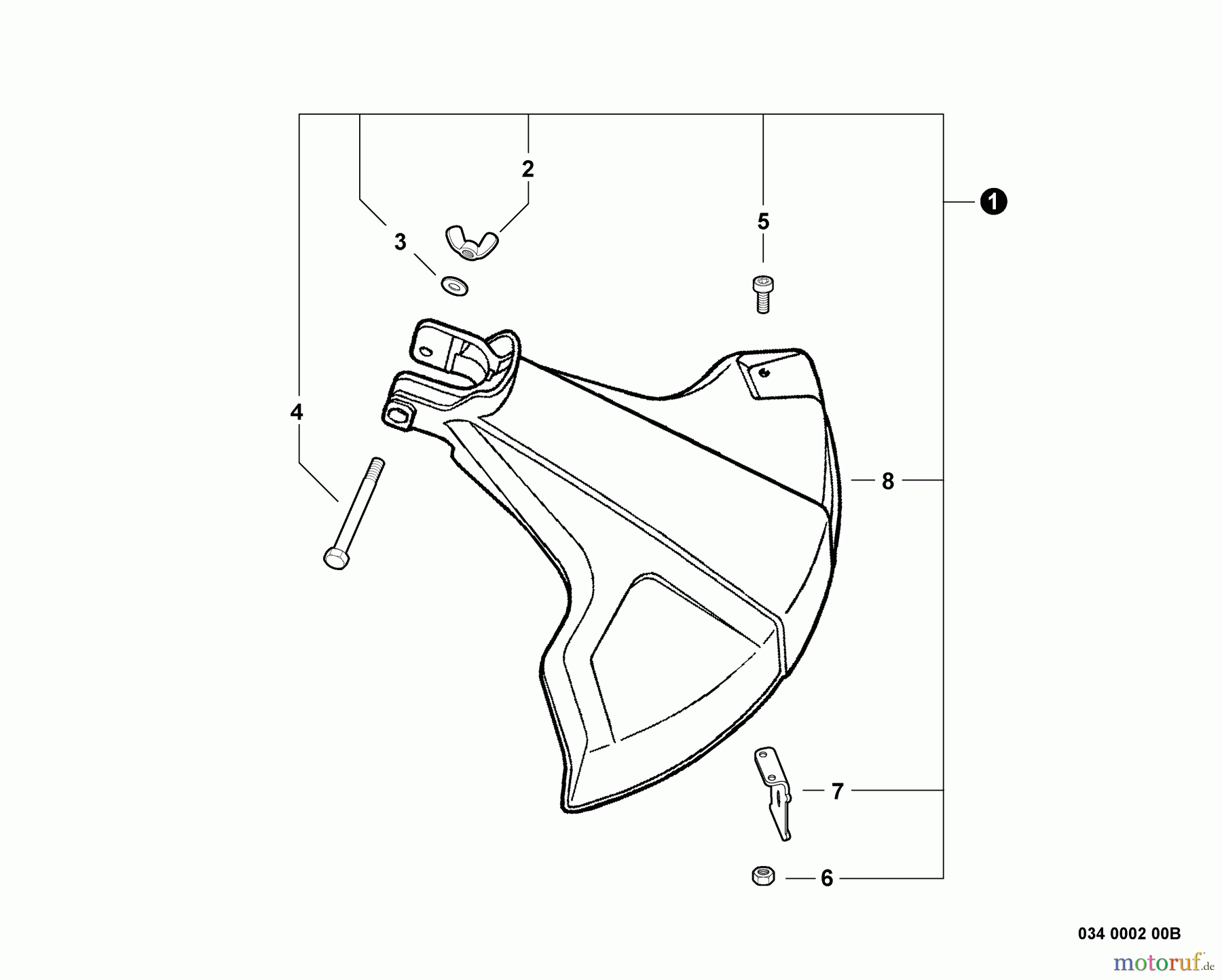 Echo Trimmer, Faden / Bürste GT-225i - Echo String Trimmer, S/N:S08612001001 - S08612999999 Debris Shield - Plastic