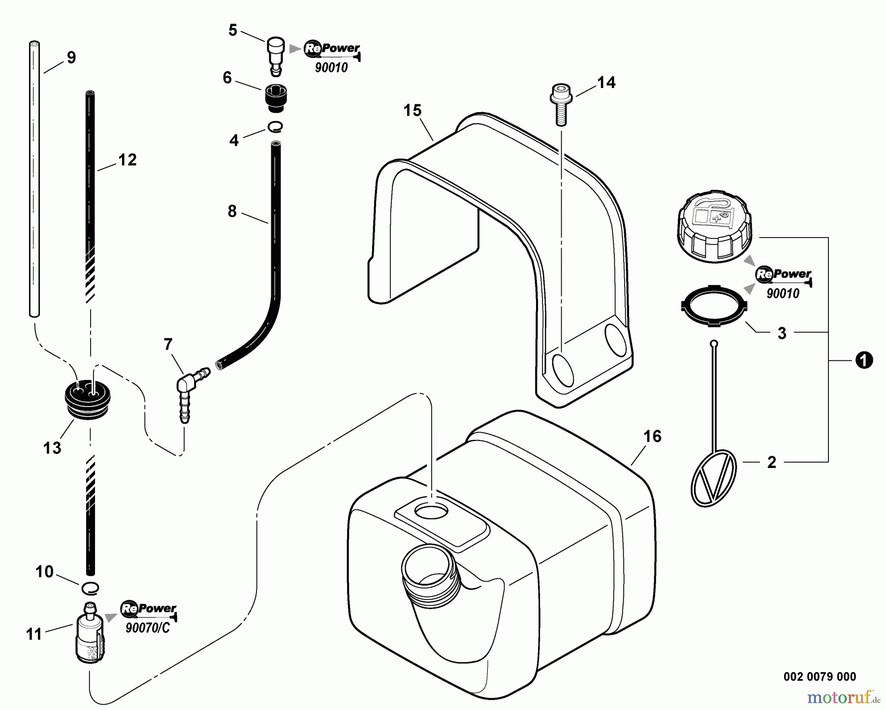 Echo Bläser / Sauger / Häcksler / Mulchgeräte PB-651T - Echo Back Pack Blower, S/N: 06001001 - 06999999 Fuel System