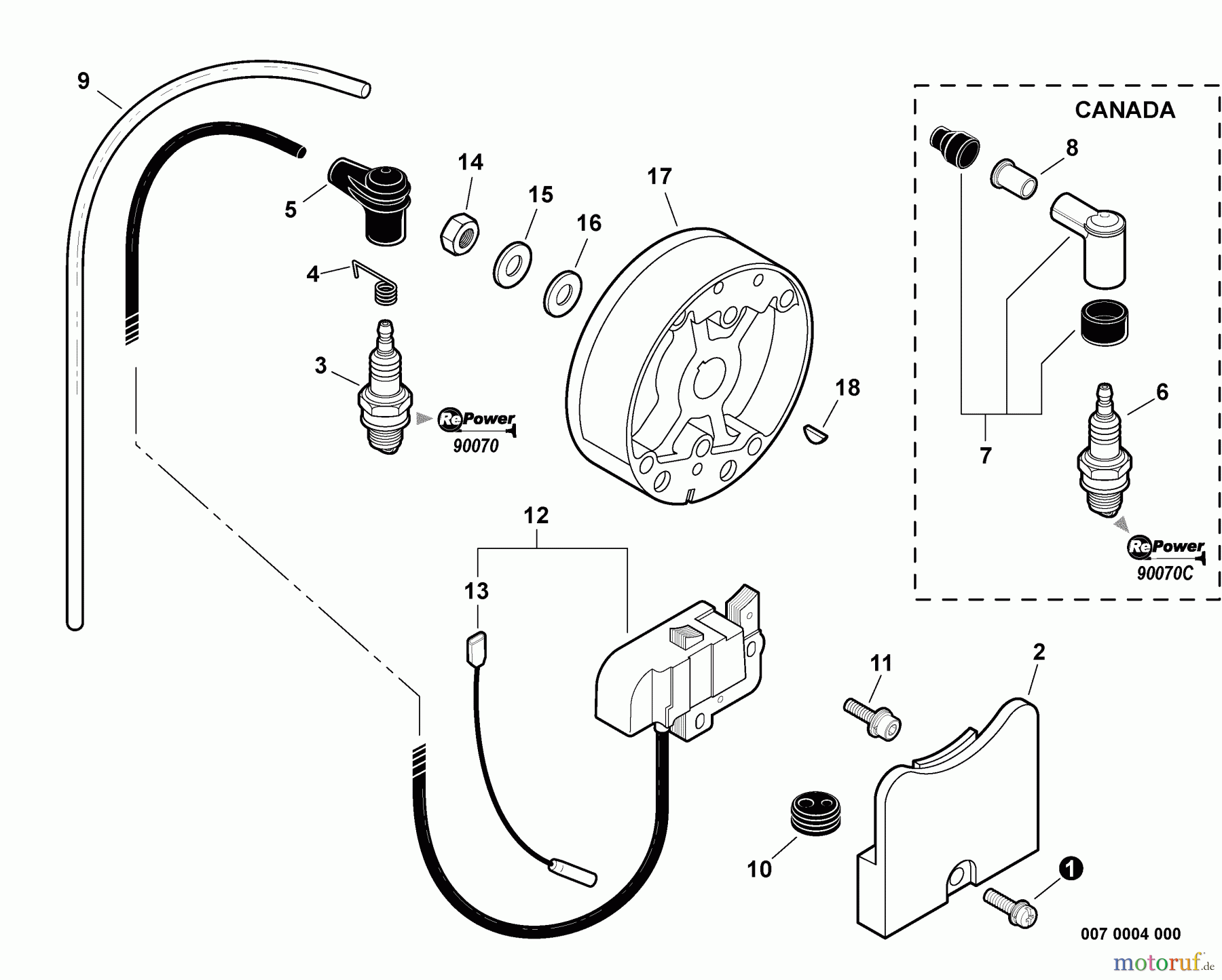 Echo Bläser / Sauger / Häcksler / Mulchgeräte PB-651H - Echo Back Pack Blower, S/N: 06001001 - 06999999 Ignition