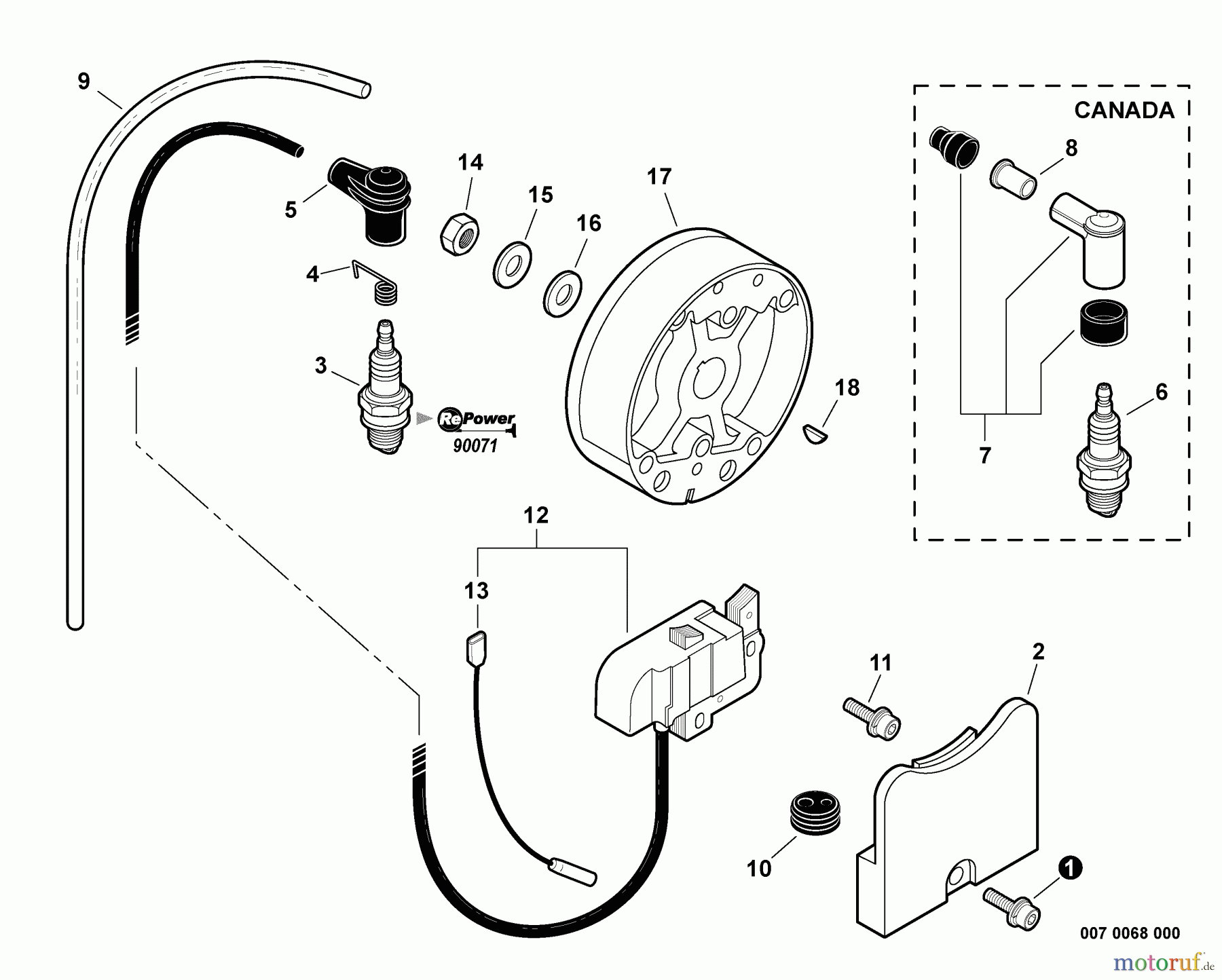Echo Bläser / Sauger / Häcksler / Mulchgeräte PB-750T - Echo Back Pack Blower, S/N: 05001001 - 05999999 Ignition