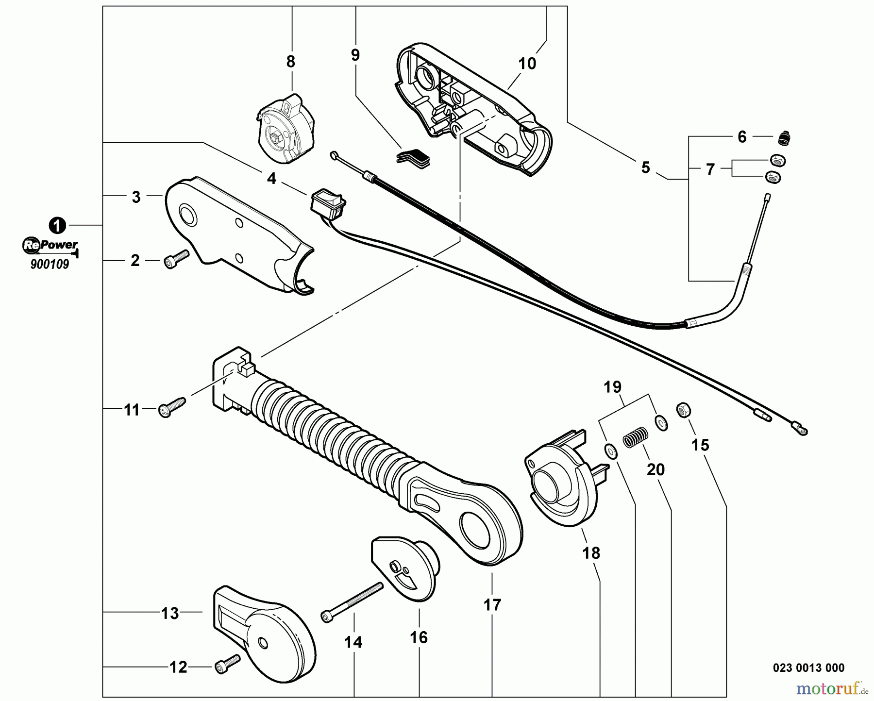 Echo Bläser / Sauger / Häcksler / Mulchgeräte PB-651H - Echo Back Pack Blower, S/N: 06001001 - 06999999 900109 RePower Hip Mount Throttle Control Kit