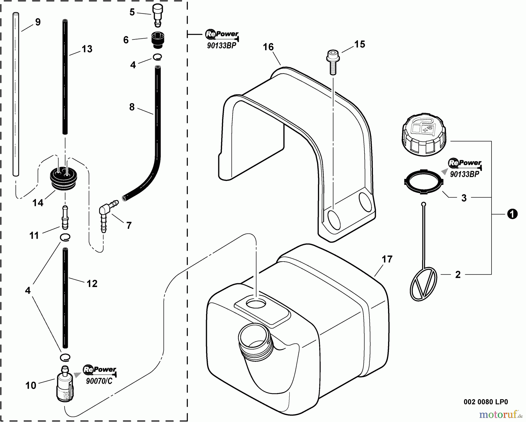 Echo Bläser / Sauger / Häcksler / Mulchgeräte PB-755ST - Echo Back Pack Blower, S/N: P04112001001 - P04112999999 Fuel System S/N: P04112010724 - P04112999999