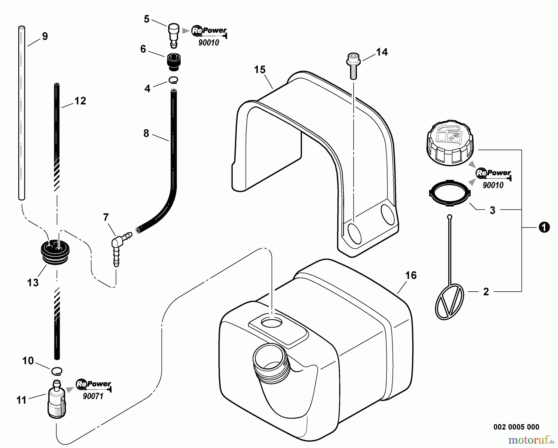 Echo Bläser / Sauger / Häcksler / Mulchgeräte PB-750H - Echo Back Pack Blower, S/N: 05001001 - 05999999 Fuel System