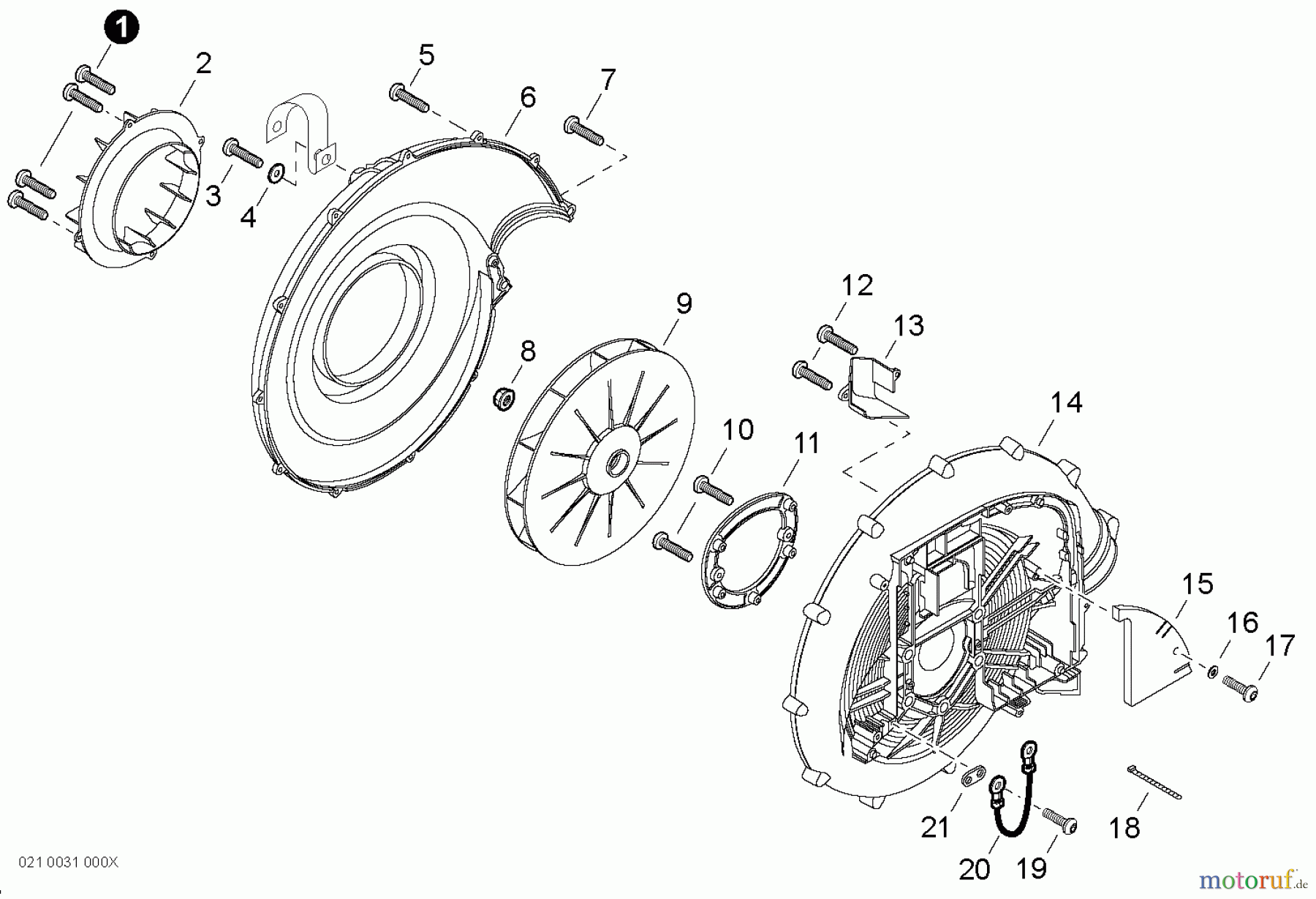 Echo Bläser / Sauger / Häcksler / Mulchgeräte PB-760LNH - Echo Back Pack Blower, S/N: P37812001001 - P37812999999 Fan Cover