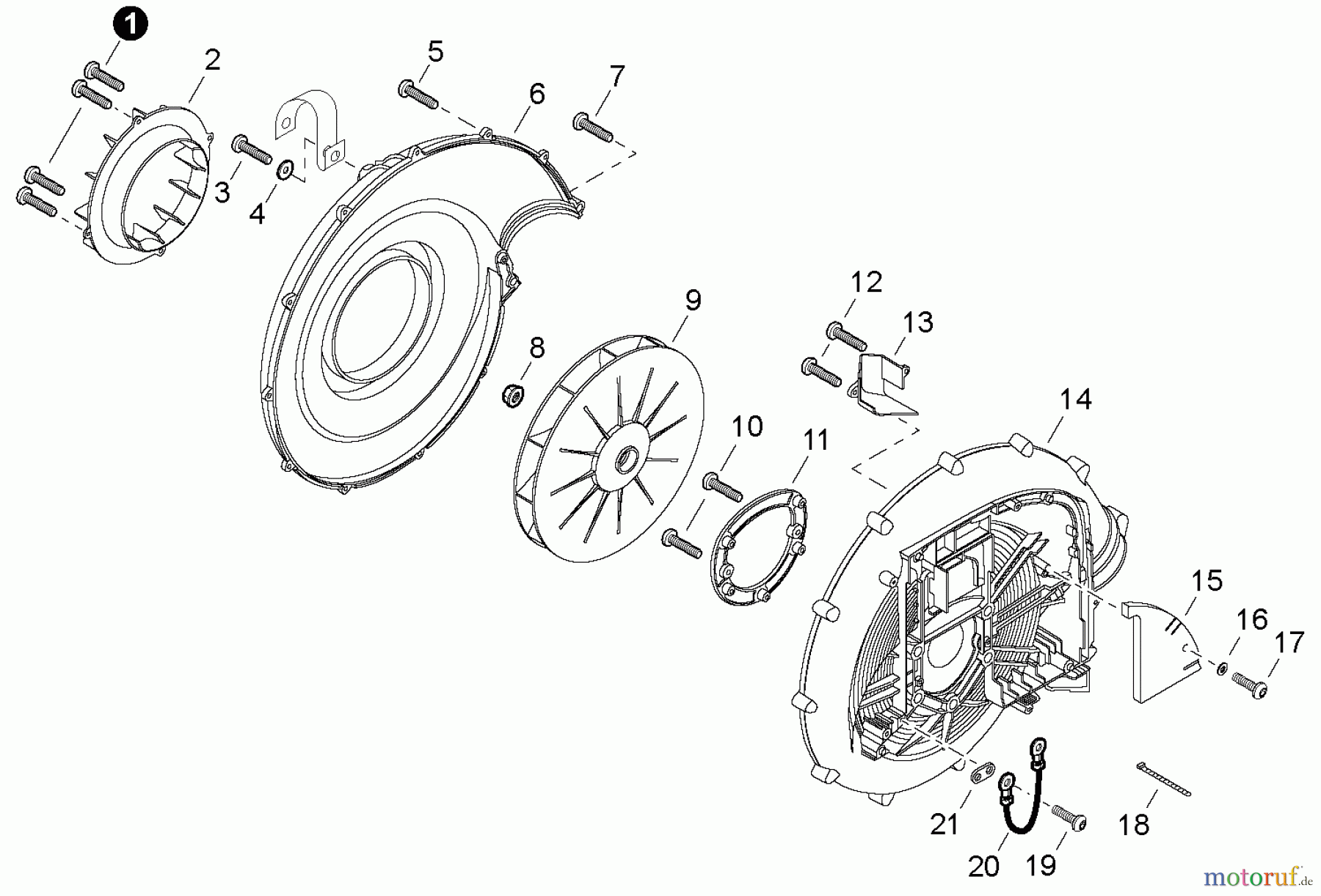  Echo Bläser / Sauger / Häcksler / Mulchgeräte	 PB-760LNT - Echo Back Pack Blower, Fan Cover