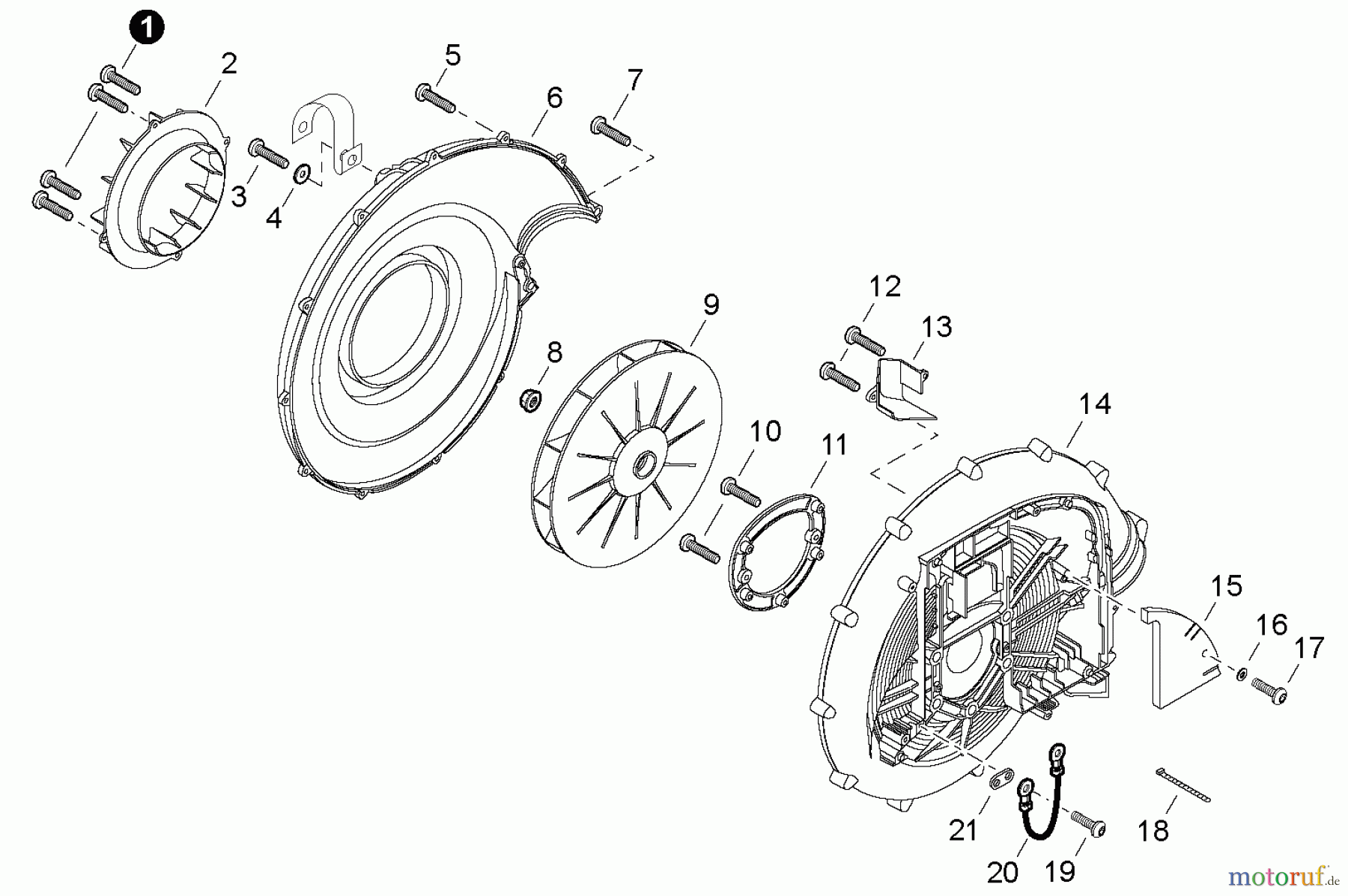 Echo Bläser / Sauger / Häcksler / Mulchgeräte PB-760LNT - Echo Back Pack Blower, Fan Cover