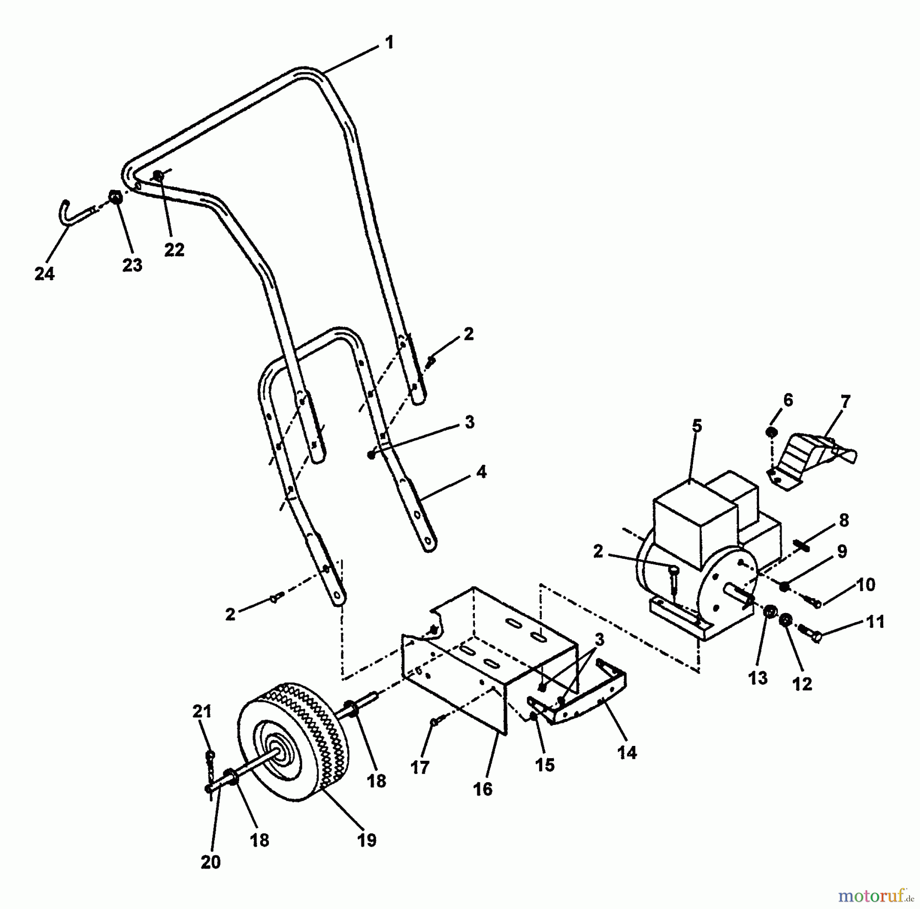 Echo Bläser / Sauger / Häcksler / Mulchgeräte CSV-5 - Echo Chipper/Shredder/Vacuum Handlebar, Rear Axle, Engine Frame (Push Model Only)