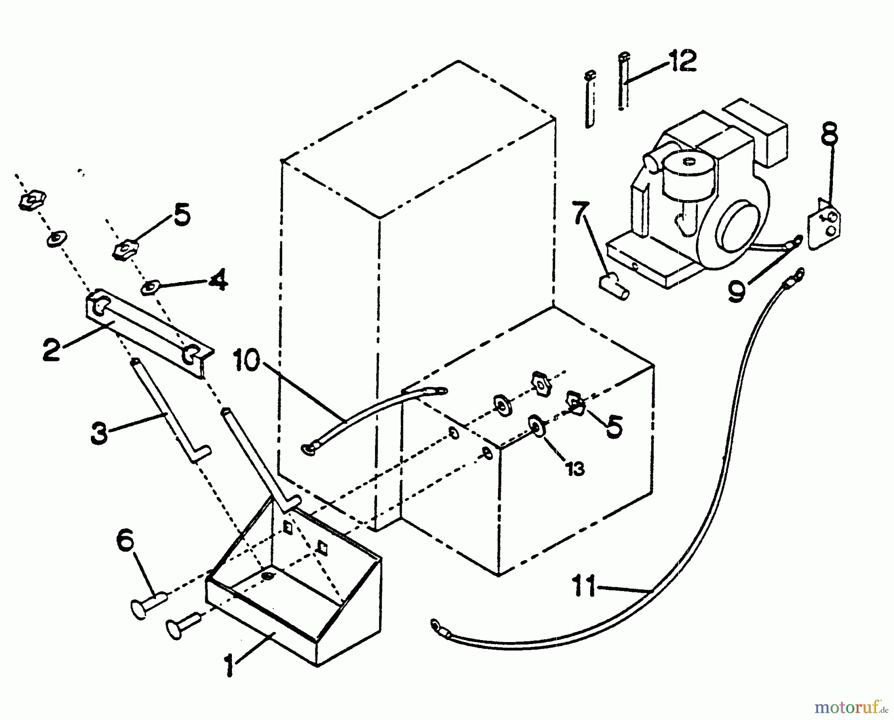  Echo Bläser / Sauger / Häcksler / Mulchgeräte	 SH-8000E - Echo Chipper/Shredder, 1991-1992 Models Battery Box