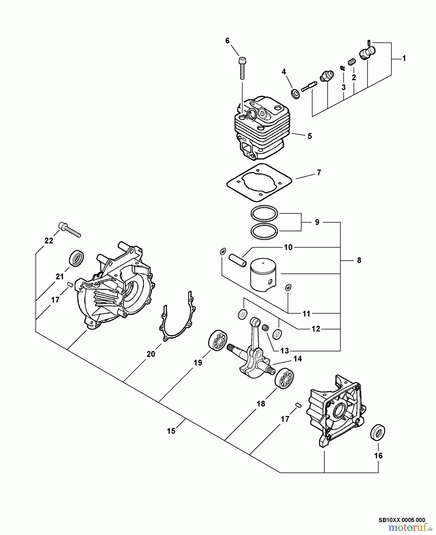  Echo Bohrer / Erdbohrer EA-500 - Echo Earth Auger, S/N: E03004001001 - E03004999999 Engine, Decompression Assembly  S/N: 04001001 - 04001146