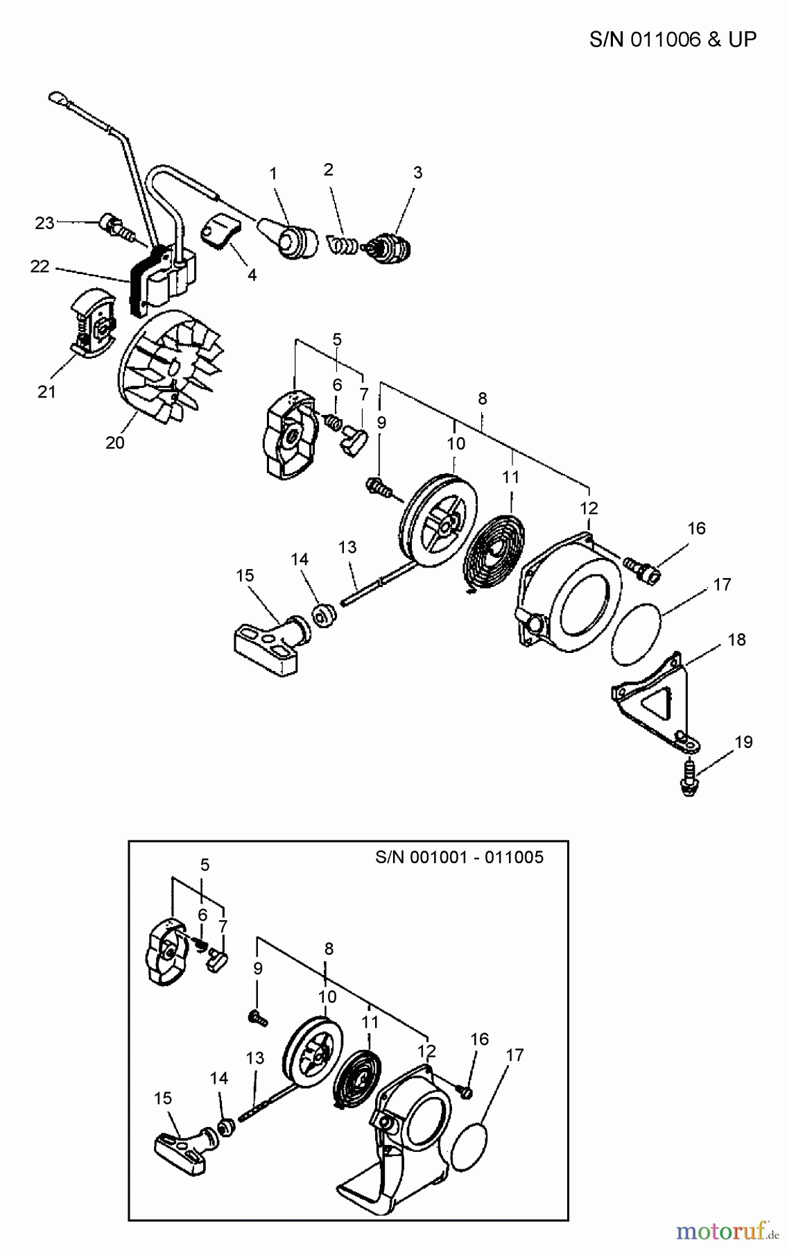  Echo Bohrer / Erdbohrer ED-2000 - Echo Engine Drill (Type 1) Clutch, Ignition, Starter  S/N: 011006 & Up