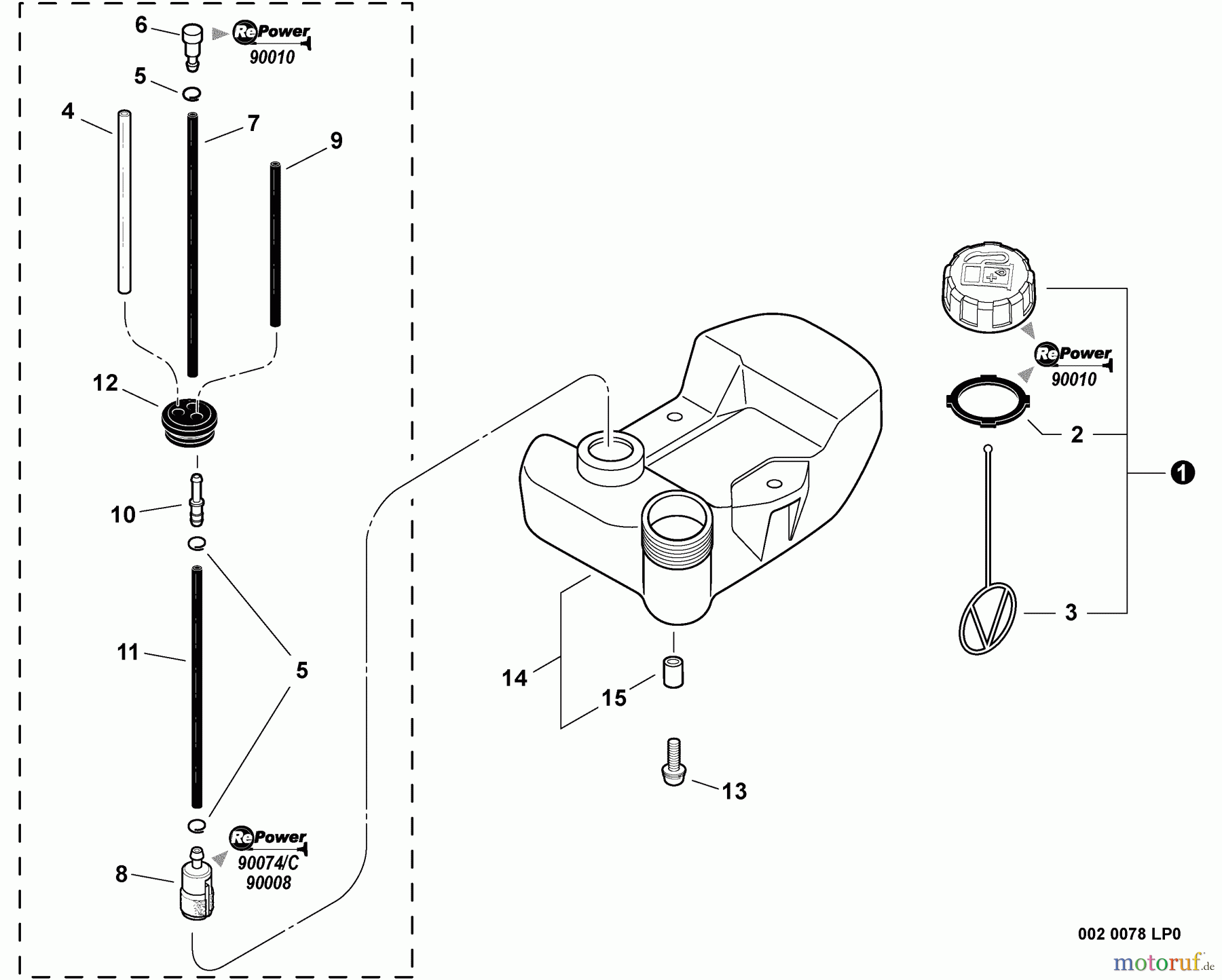 Echo Bohrer / Erdbohrer EDR-260 - Echo Reversible Engine Drill, S/N: E01705001001 - E01705999999 Fuel System S/N: E01705008967 - E01705999999