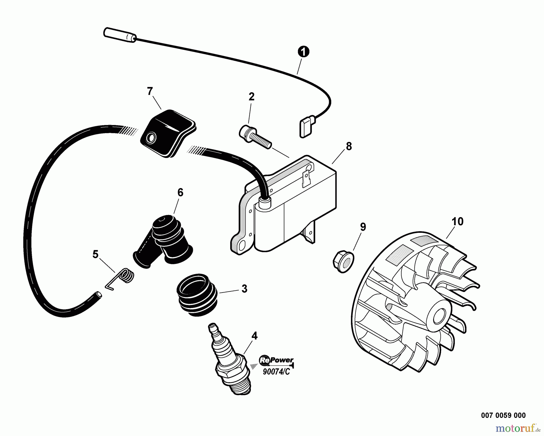 Echo Bohrer / Erdbohrer EDR-260 - Echo Reversible Engine Drill, S/N: E01807001001 - E01807999999 Ignition