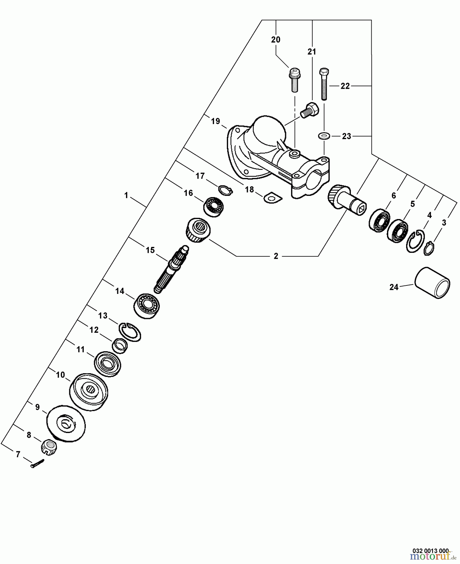 Echo Kantenschneider PE-200 - Echo Edger, S/N: S75512001001 - S75512999999 Gear Case