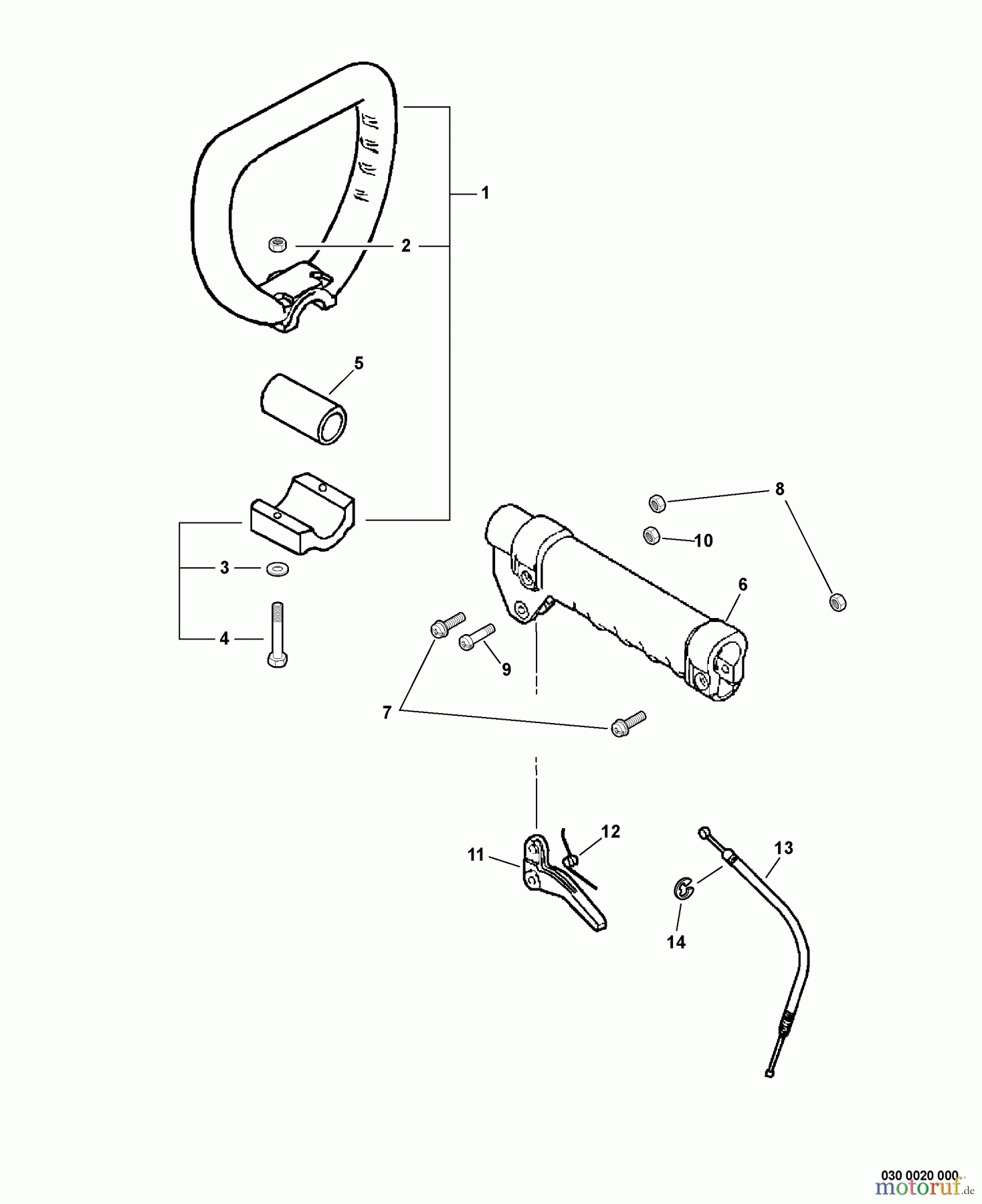 Echo Kantenschneider PE-200 - Echo Edger, S/N: S68211001001 - S68211999999 Handles, Throttle Control