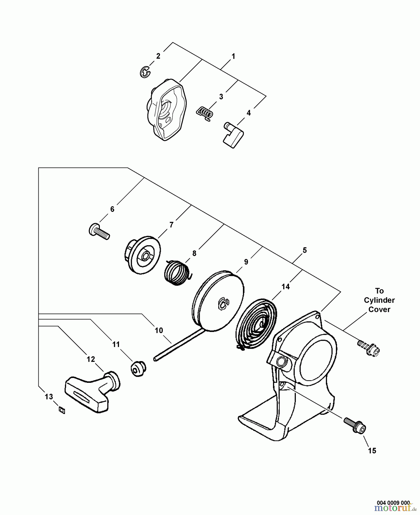 Echo Trimmer, Faden / Bürste SRM-210 - Echo String Trimmer, S/N:07001001 - 07999999 Starter -- i-30 S/N: 07004398 - 07999999