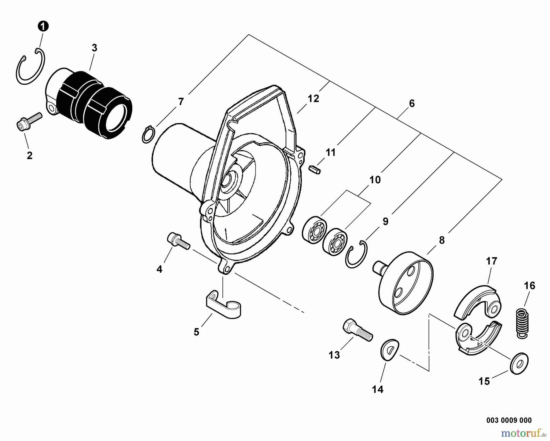Echo Trimmer, Faden / Bürste PAS-230 - Echo Power Unit, Fan Case, Clutch -- GRAY MODELS