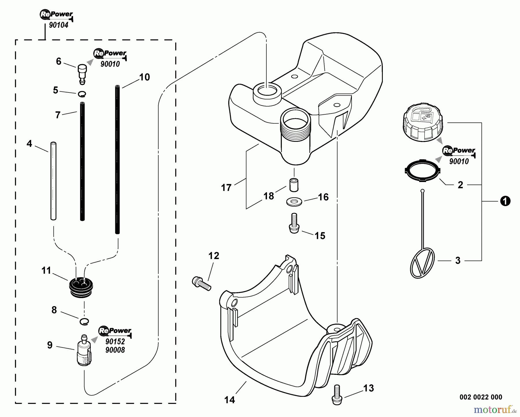 Echo Hochentaster PPT-230 - Echo Pole Saw / Pruner, S/N: E08312001001 - E08312999999 Fuel System