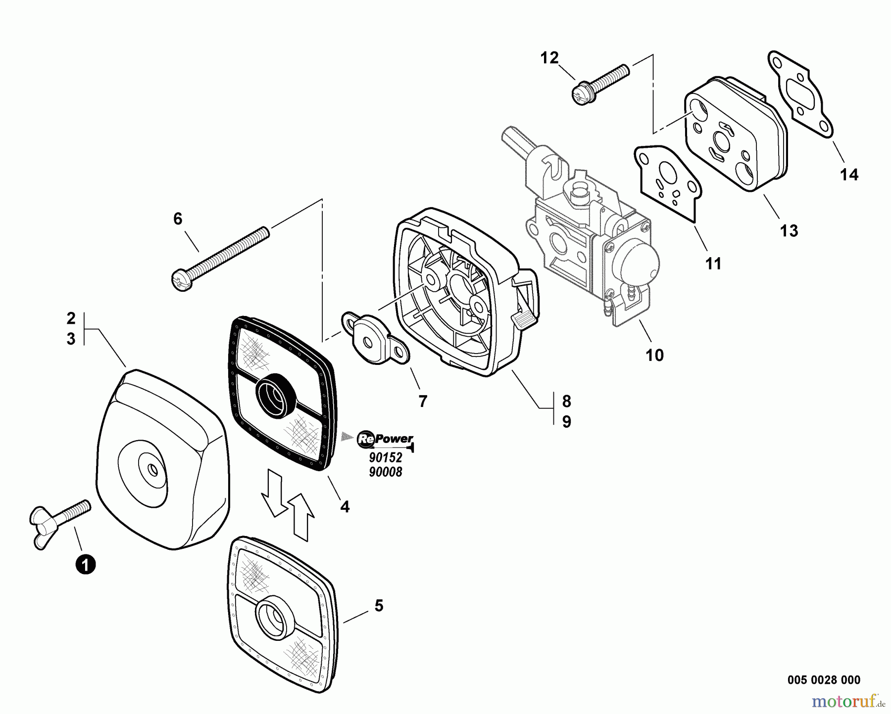 Echo Kantenschneider PE-230 - Echo Edger, S/N: 06001001 - 06999999 Intake