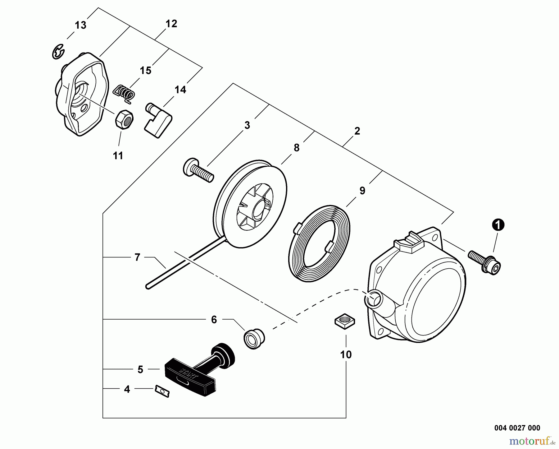 Echo Trimmer, Faden / Bürste SRM-230S - Echo String Trimmer, S/N:S65711001001 - S65711999999 Starter