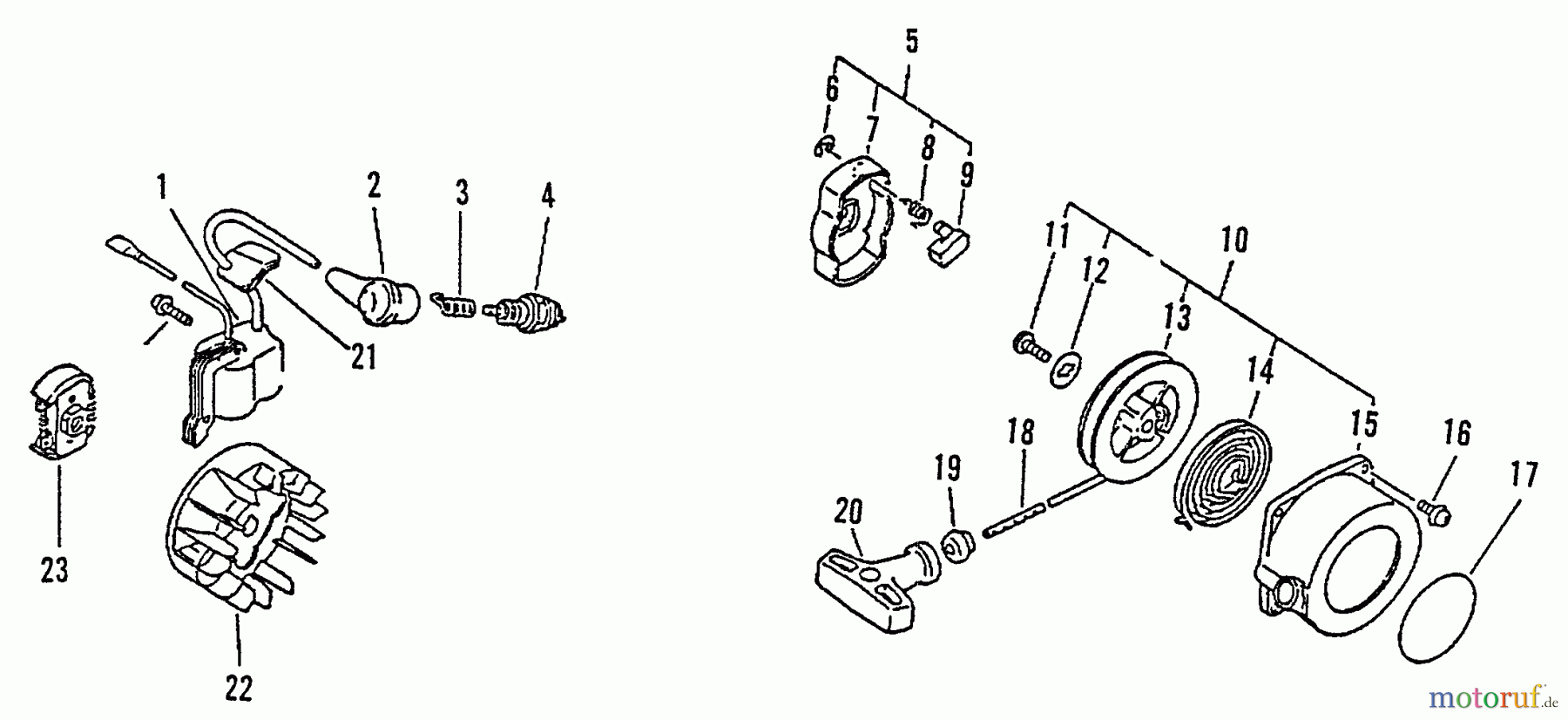 Echo Kantenschneider PE-2400 - Echo Edger, S/N: 001001 - 008000 Clutch, Ignition, Starter