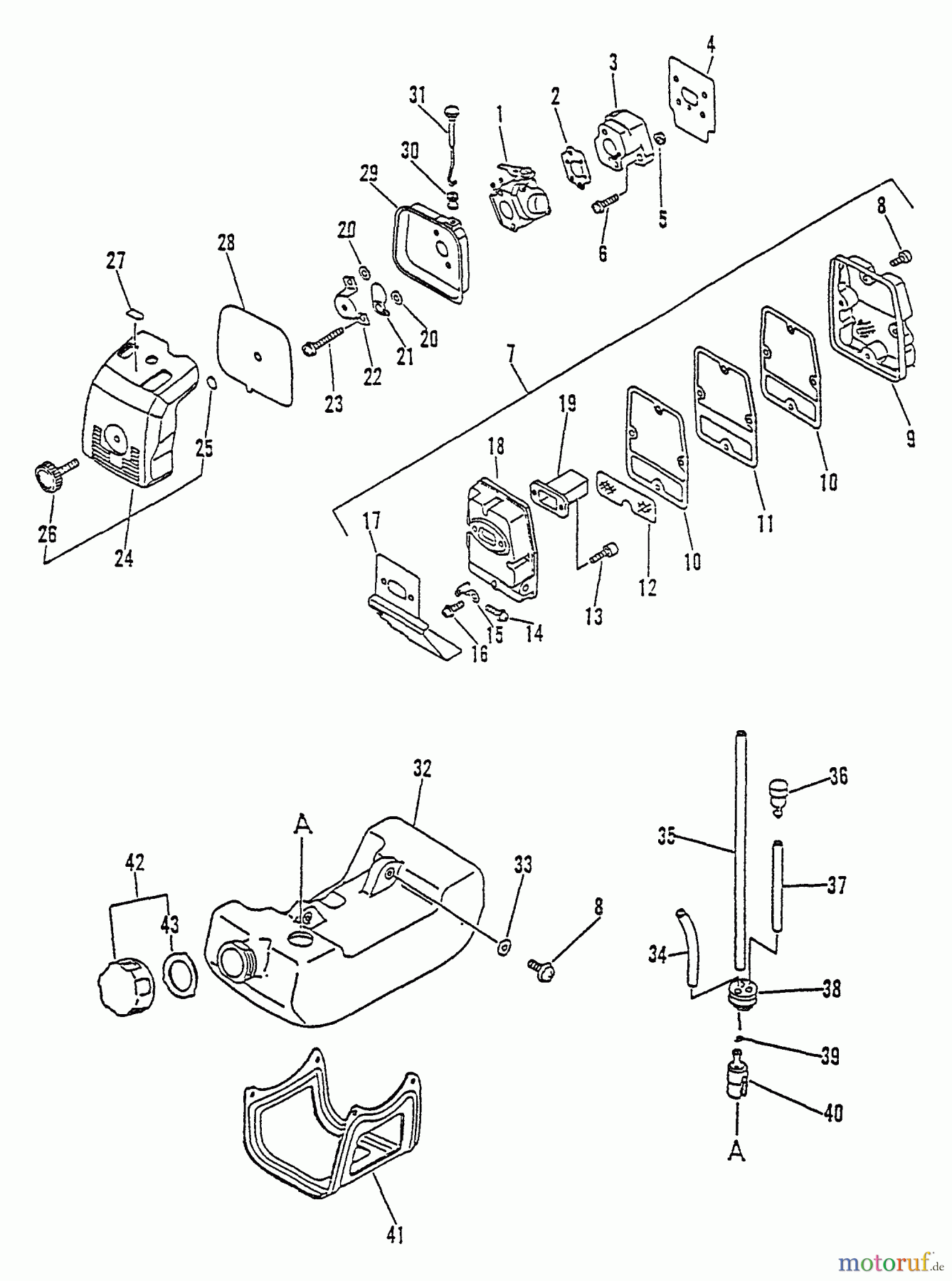 Echo Kantenschneider PE-2400 - Echo Edger, S/N: 018100 - 040060 Intake, Exhaust, Air Cleaner
